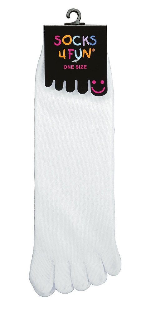 FussFreunde Zehensocken 2 Paar Zehen-Socken, Fünf Finger Zehensocken mit Antiloch-Garantie Weiß