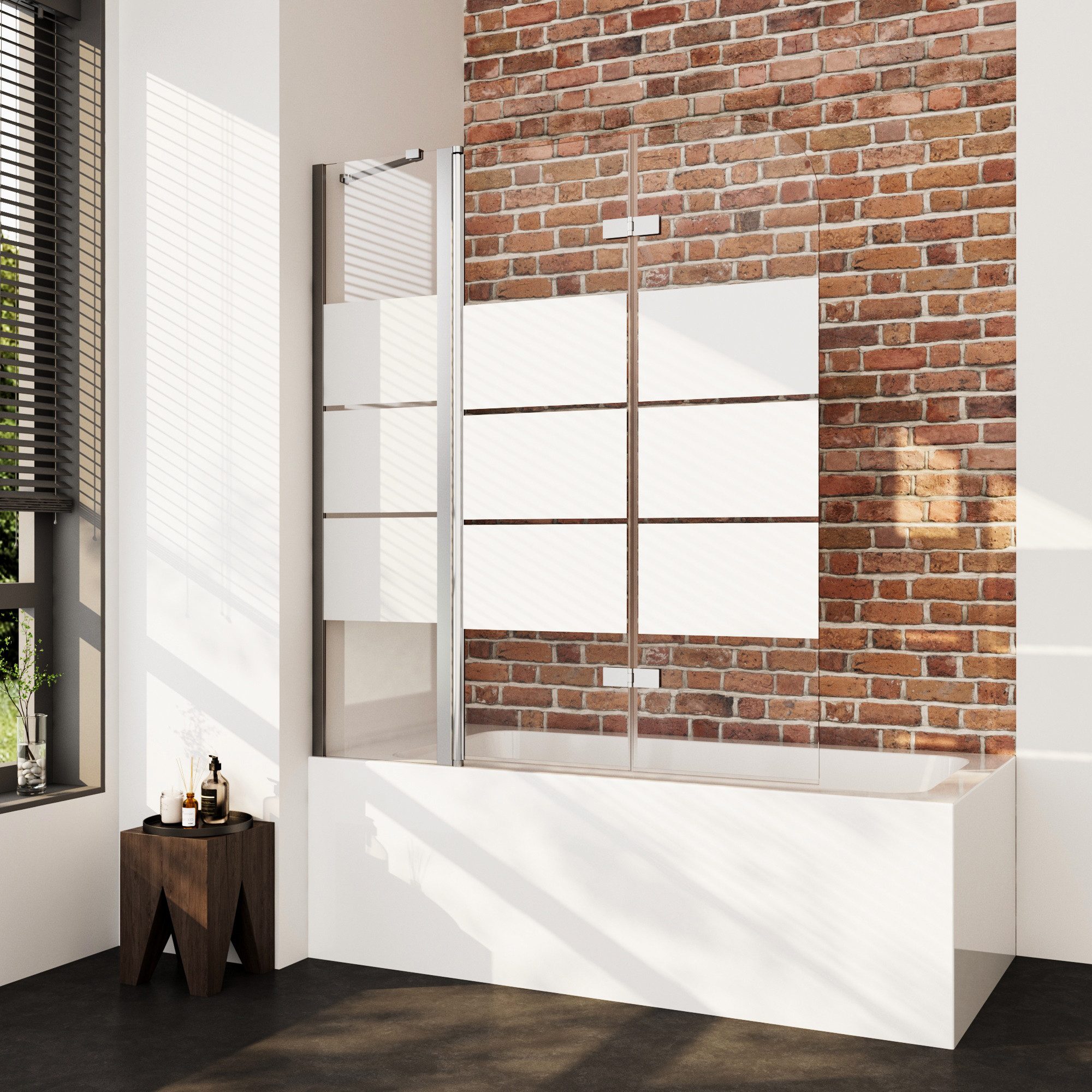 Boromal Badewannenaufsatz 3 teilig Faltwand Duschwand für Badewanne faltbar günstig online kaufen