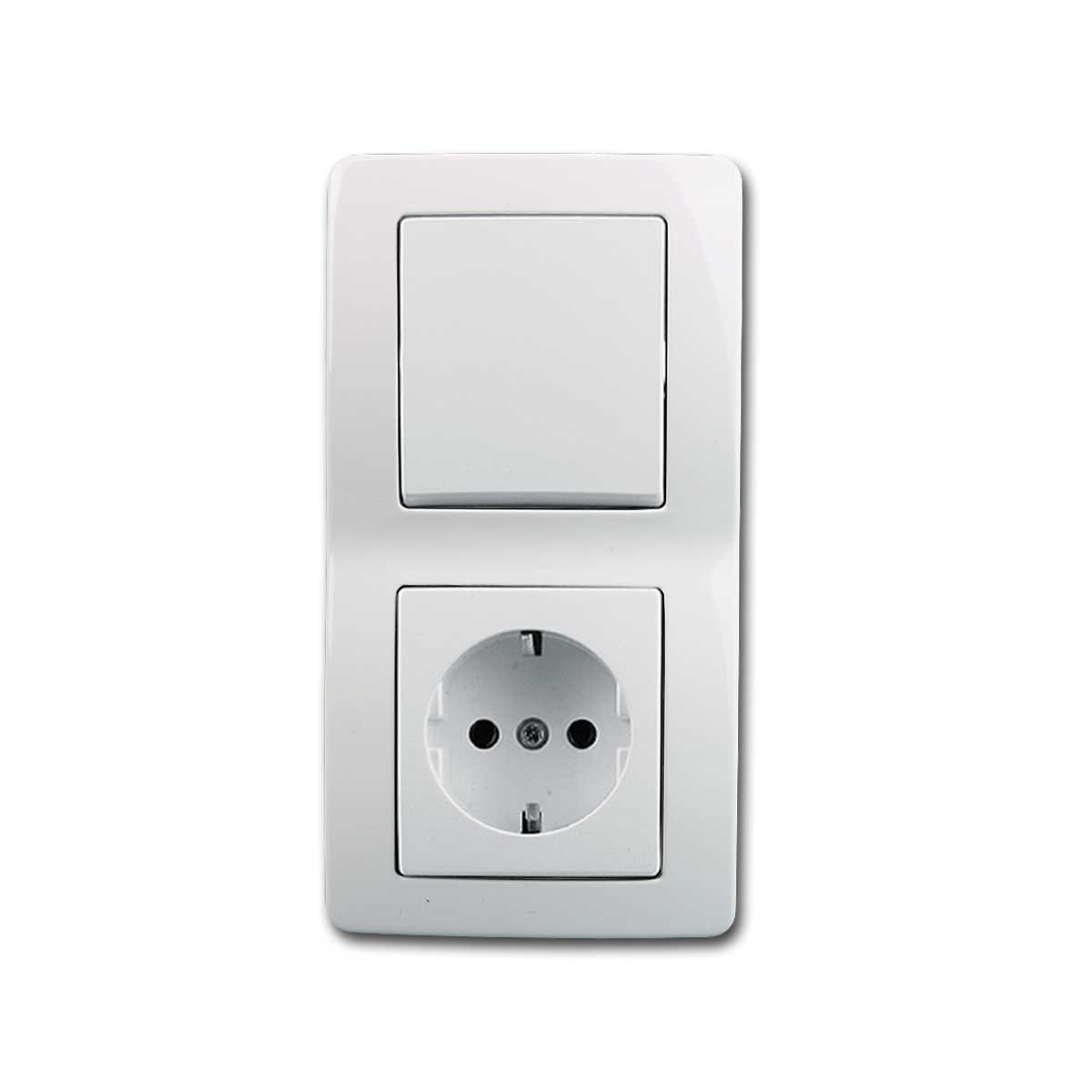 TEM EKONOMIK Set "Tür 2-fach Kreuzschalt", 3-teilig, w Unterputzschalter