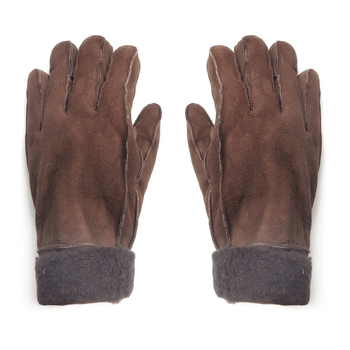 Sonia Originelli Winter-Arbeitshandschuhe Handschuhe aus Lammfell Schaffell unisex hochwertig warm Farben können abweichen, Struktur des Fells kann abweichen dunkelbraun