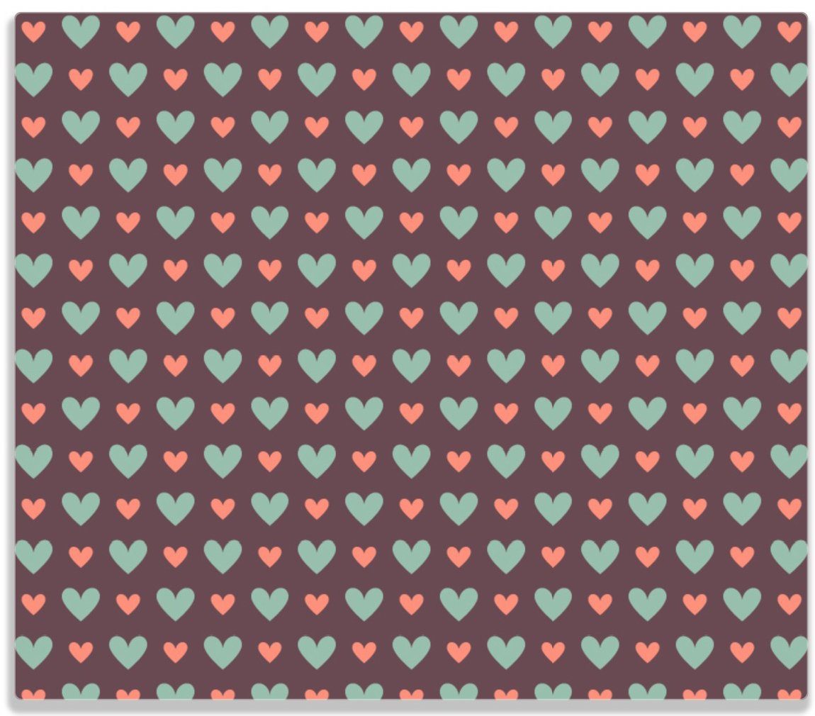 Wallario Herd-Abdeckplatte Muster mit Herzen in grün und rot, ESG-Sicherheitsglas, (Glasplatte, 1 tlg., inkl. 5mm Noppen), verschiedene Größen
