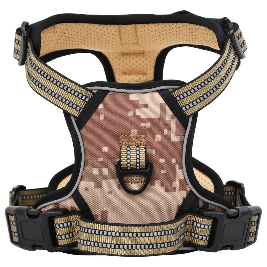 vidaXL Hundemantel xl Hundegeschirr Reflektierend Verstellbar Camouflage Braun XL