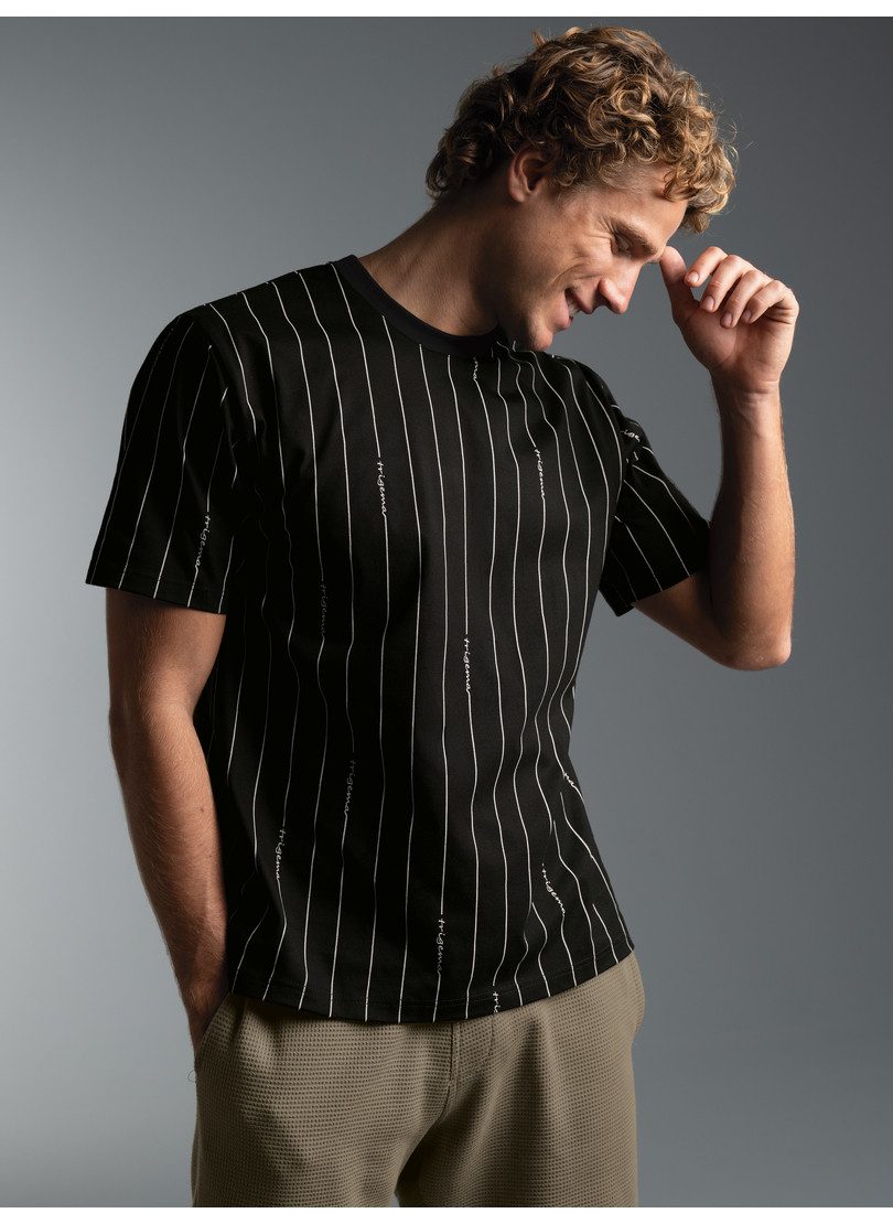 Trigema T-Shirt TRIGEMA T-Shirt mit Allover Streifen-Muster (1-tlg)