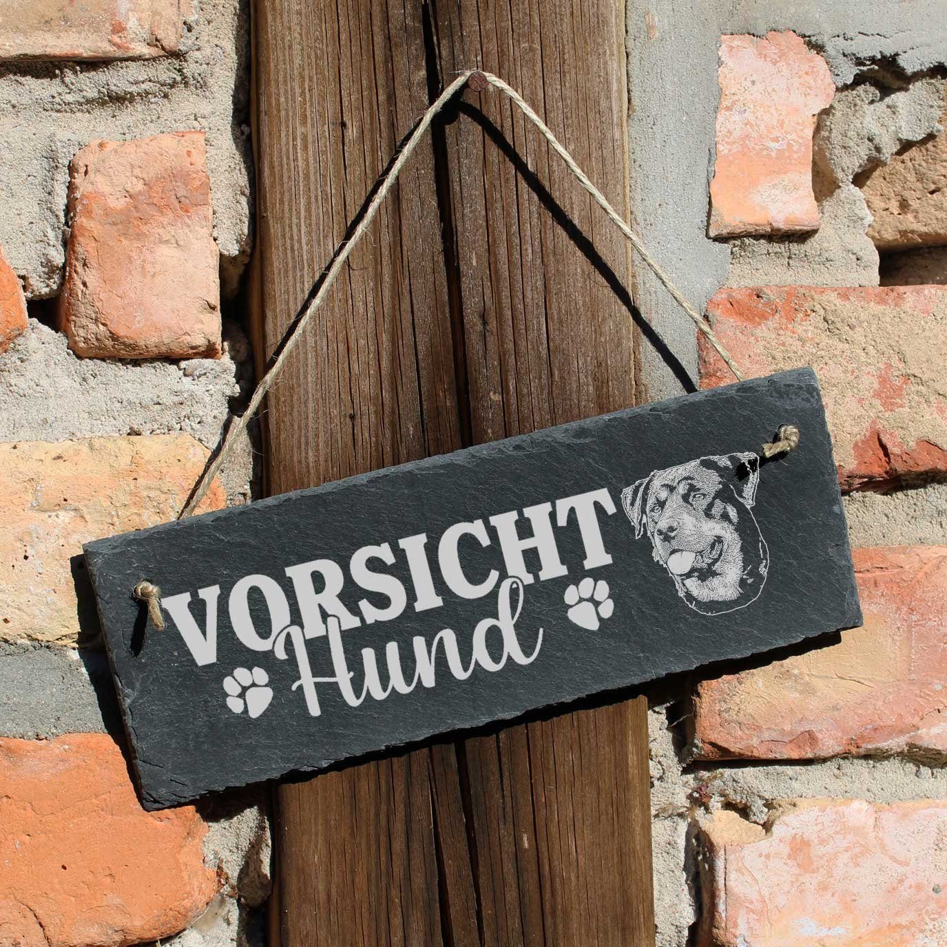 Schild Dekolando Vorsicht 22x8cm Hängedekoration Hund Beauceron