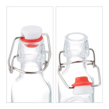 relaxdays Vorratsglas Kleine Flaschen mit Bügelverschluss Set, Glas, 20er Pack