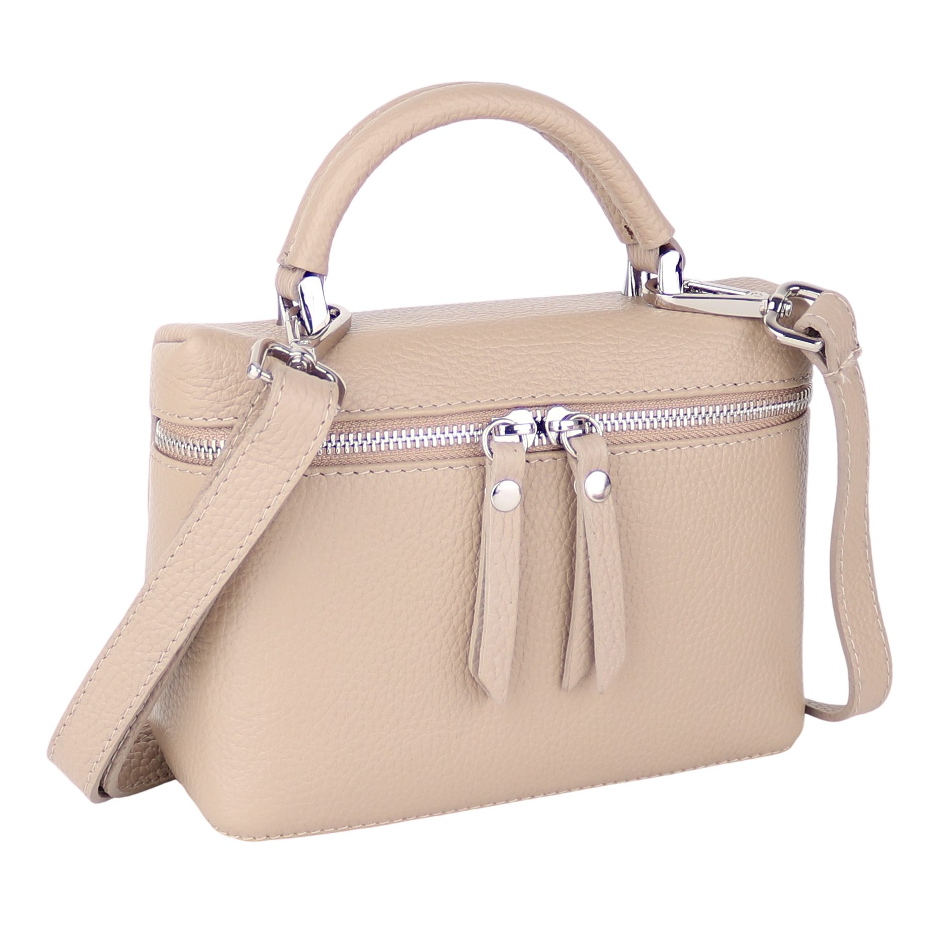 Henkeltasche Damen kleine Tasche aus Echtleder Schultertasche 20x15x8 cm