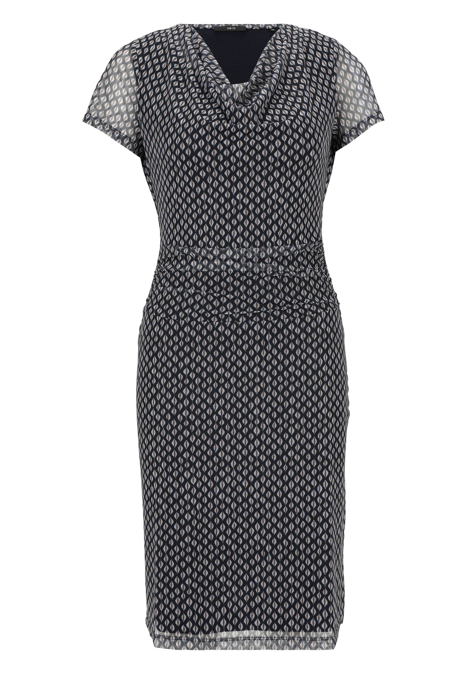 Zero Druckkleid zero Mesh-Kleid mit Wasserfallausschnitt günstig online kaufen