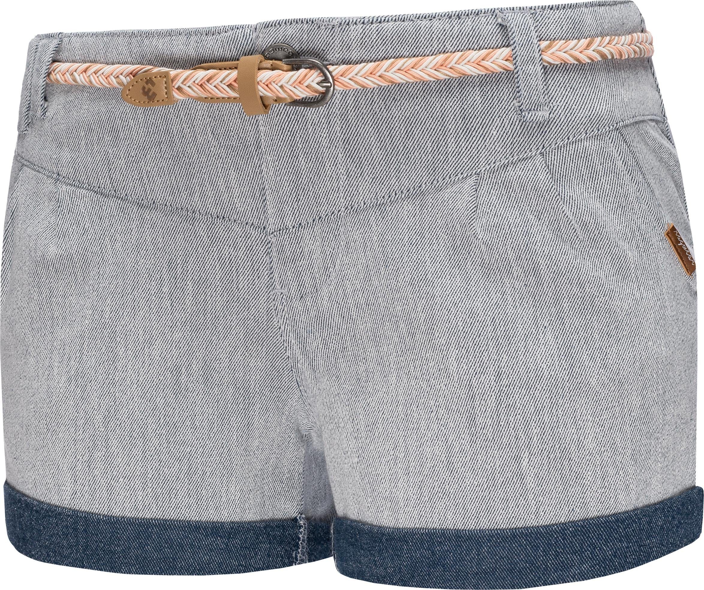 Ragwear hochwertigem Chinoshorts A Flechtgürtel Heaven kurze mit Hose altweiß