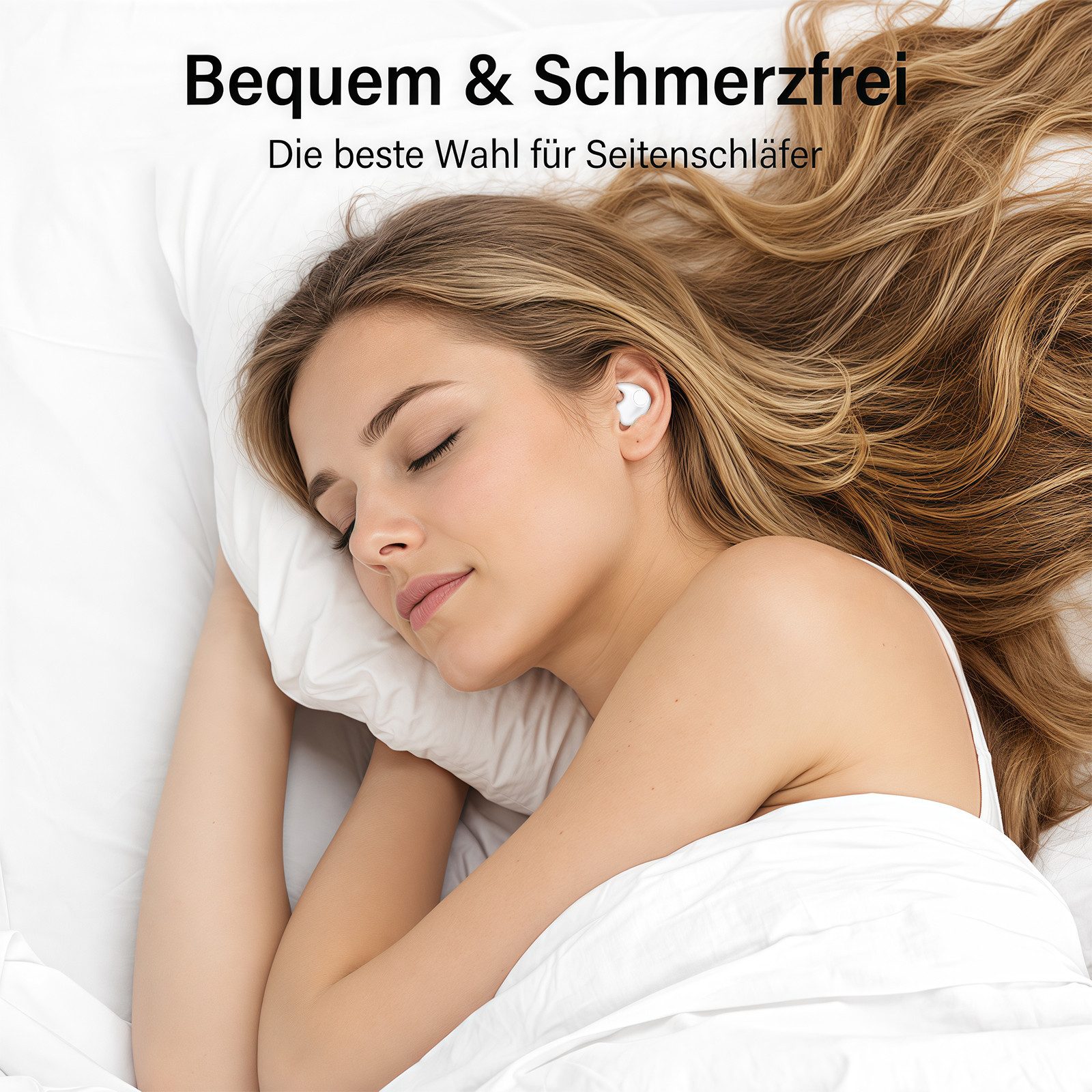 MOPUEA In-Ear Schlafkopfhörer kabellose Schlaf-Ohrhörer für Seitenschläfer Bluetooth-Kopfhörer (integriertes Mikrofon, Kompakt mit Typ-C-Schnellladehülle) – Bild 4 von 5
