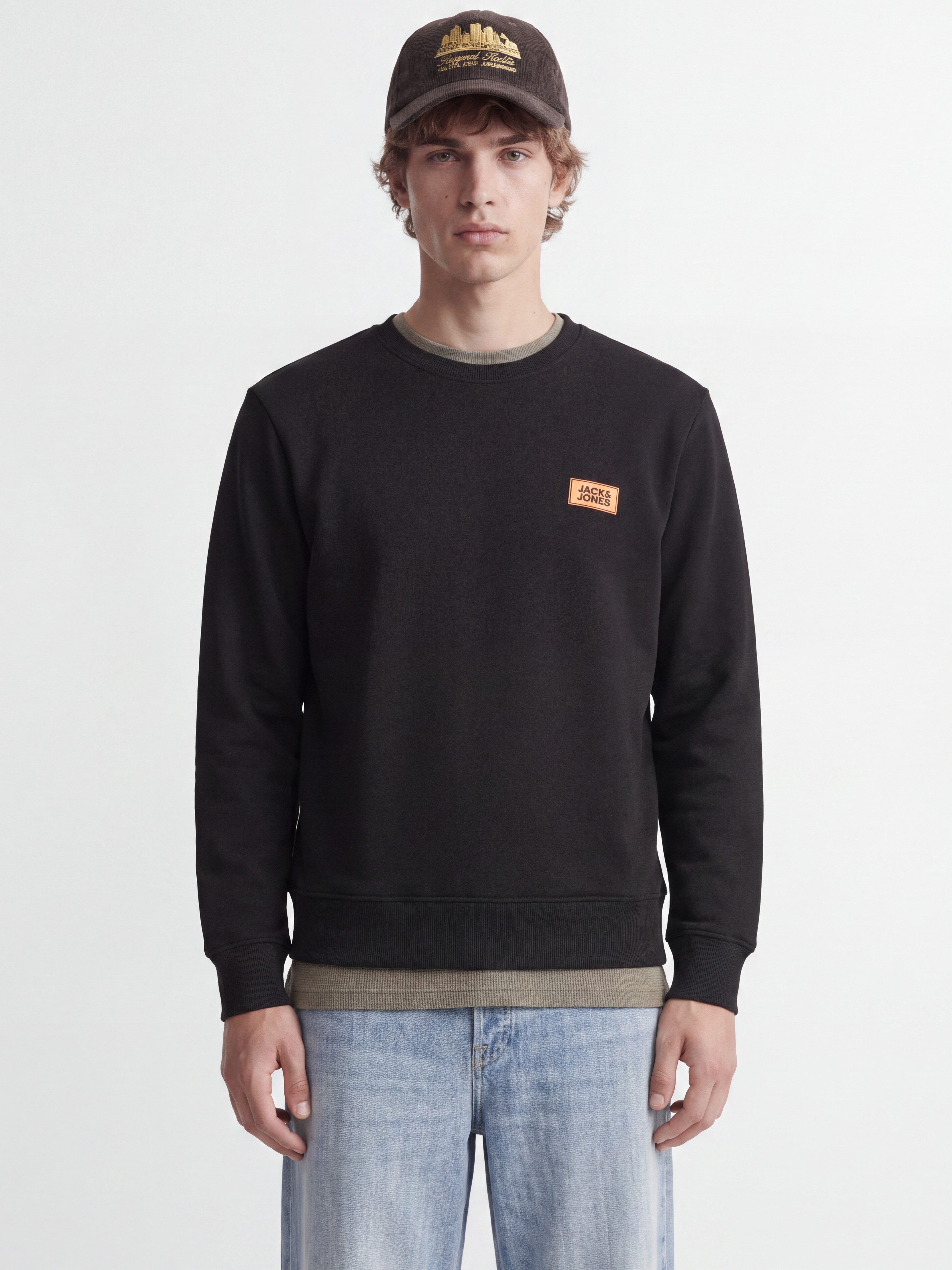 Jack & Jones Sweatshirt JJRUSH SWEAT CREW NECK Baumwollmischung, regular fit