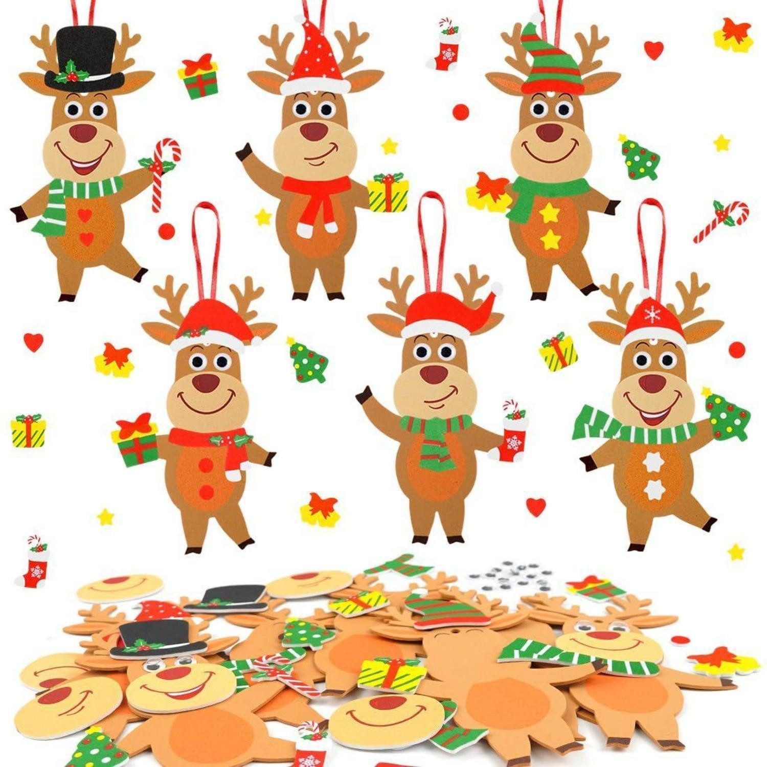 LuxusKollektion Kreativset Bastelset Weihnachten Kinder Rentier 12-teilig