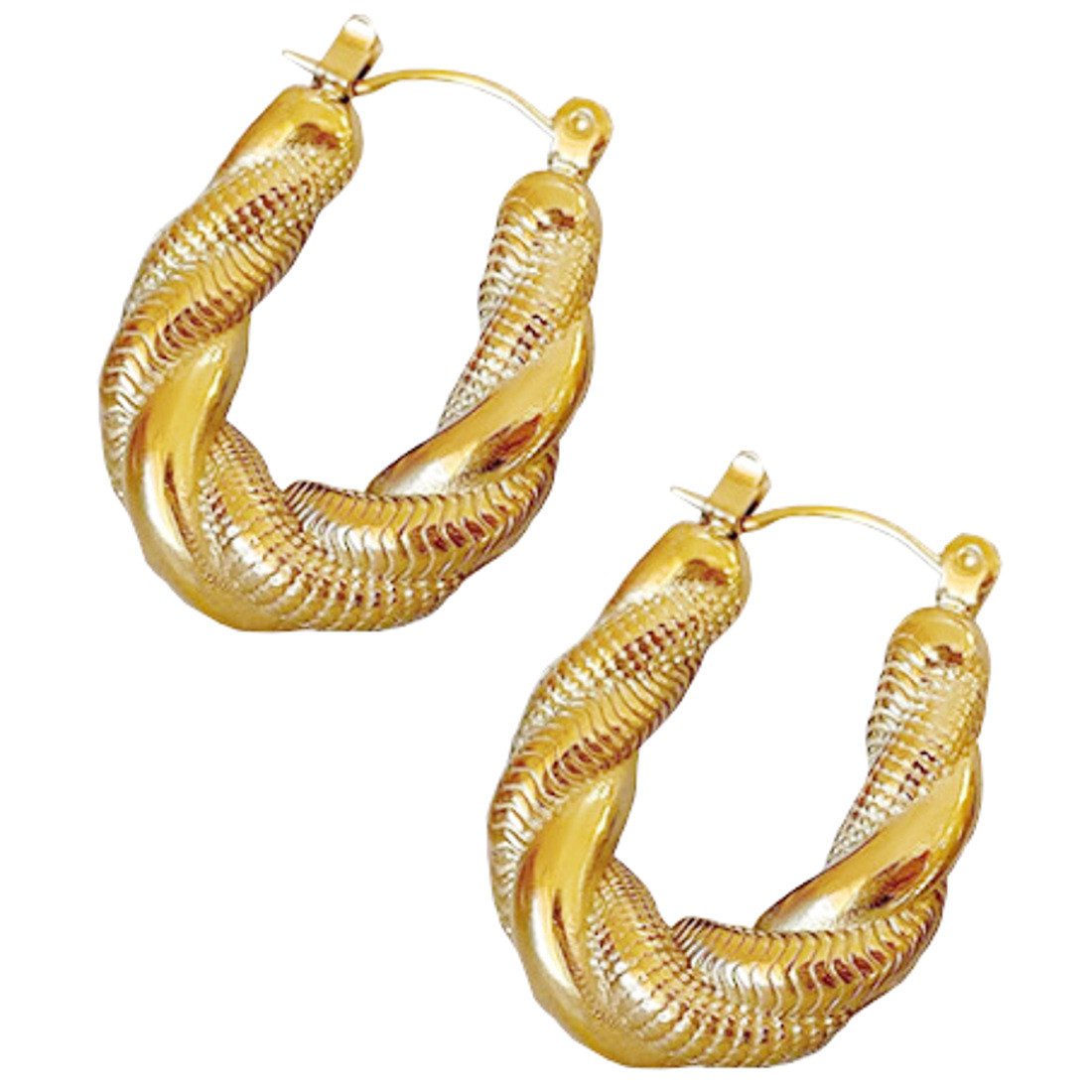 KARMA Paar Creolen Damenohrringe oval vergoldet (Damen goldene Ohrringe, Kr günstig online kaufen