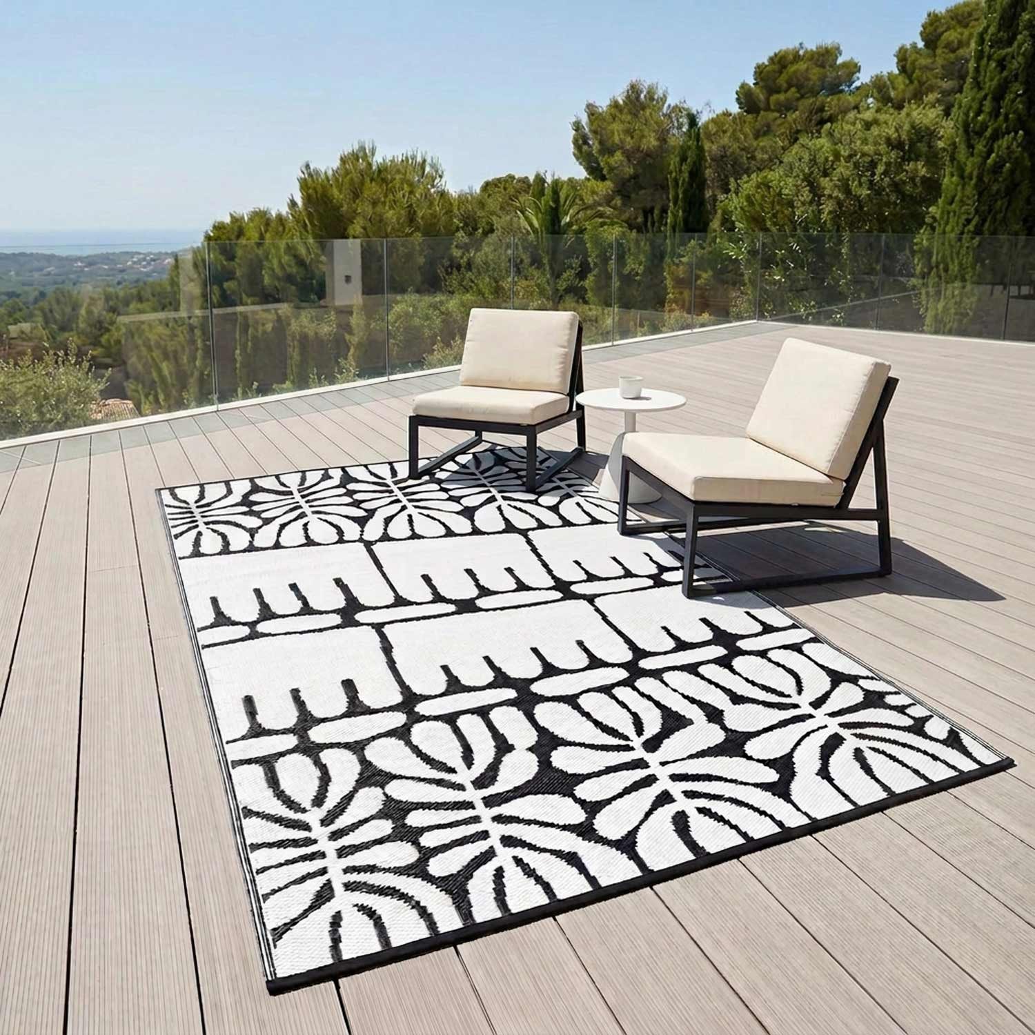 FAB HAB Outdoorteppich SEROWE, rechteckig, Wetterfest, Wendbar, Good-Weave-Zertifiziert, Recycelt