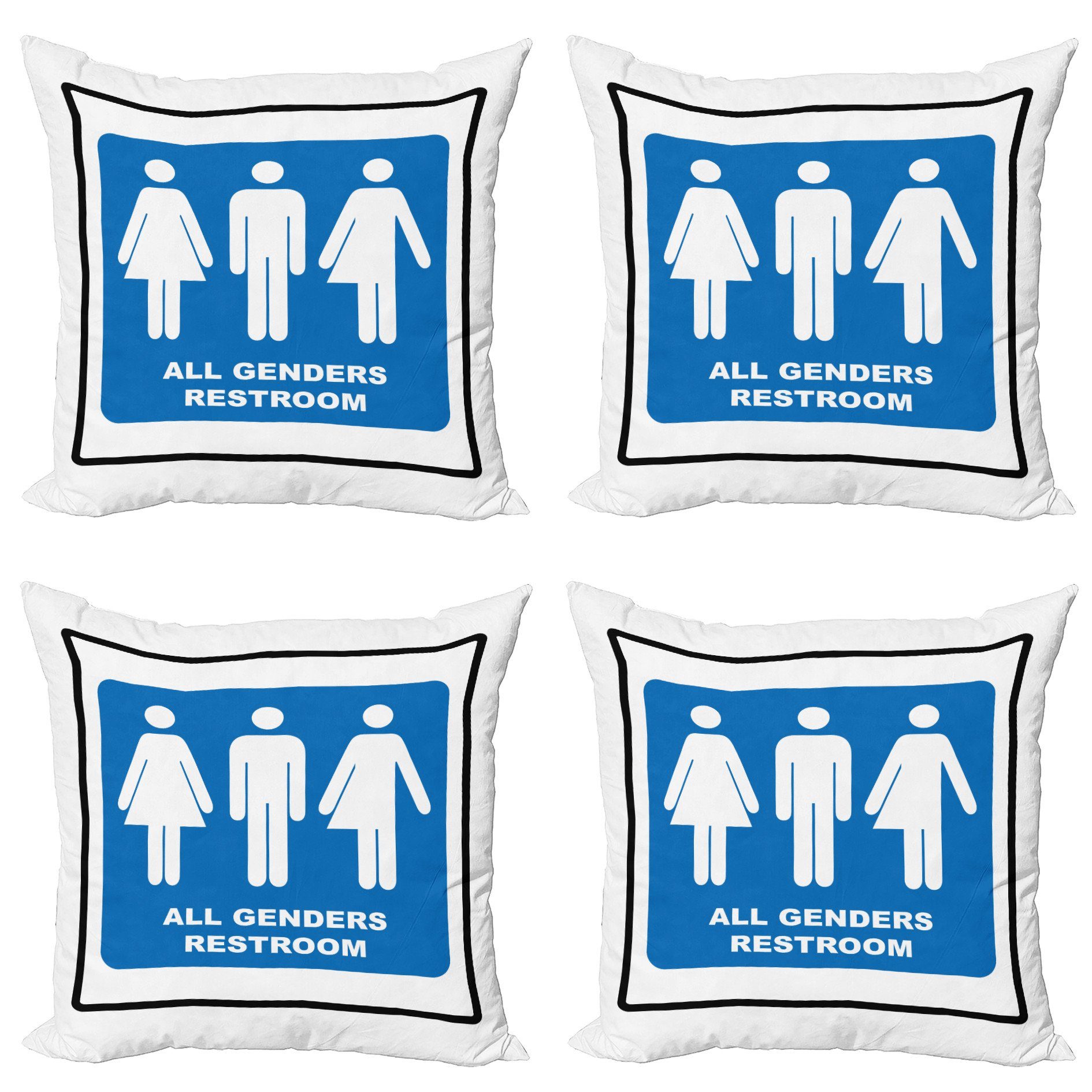 Kissenbezüge Modern Accent Doppelseitiger Digitaldruck, Abakuhaus (4 Stück), eigenartig Alle Genders Toilette