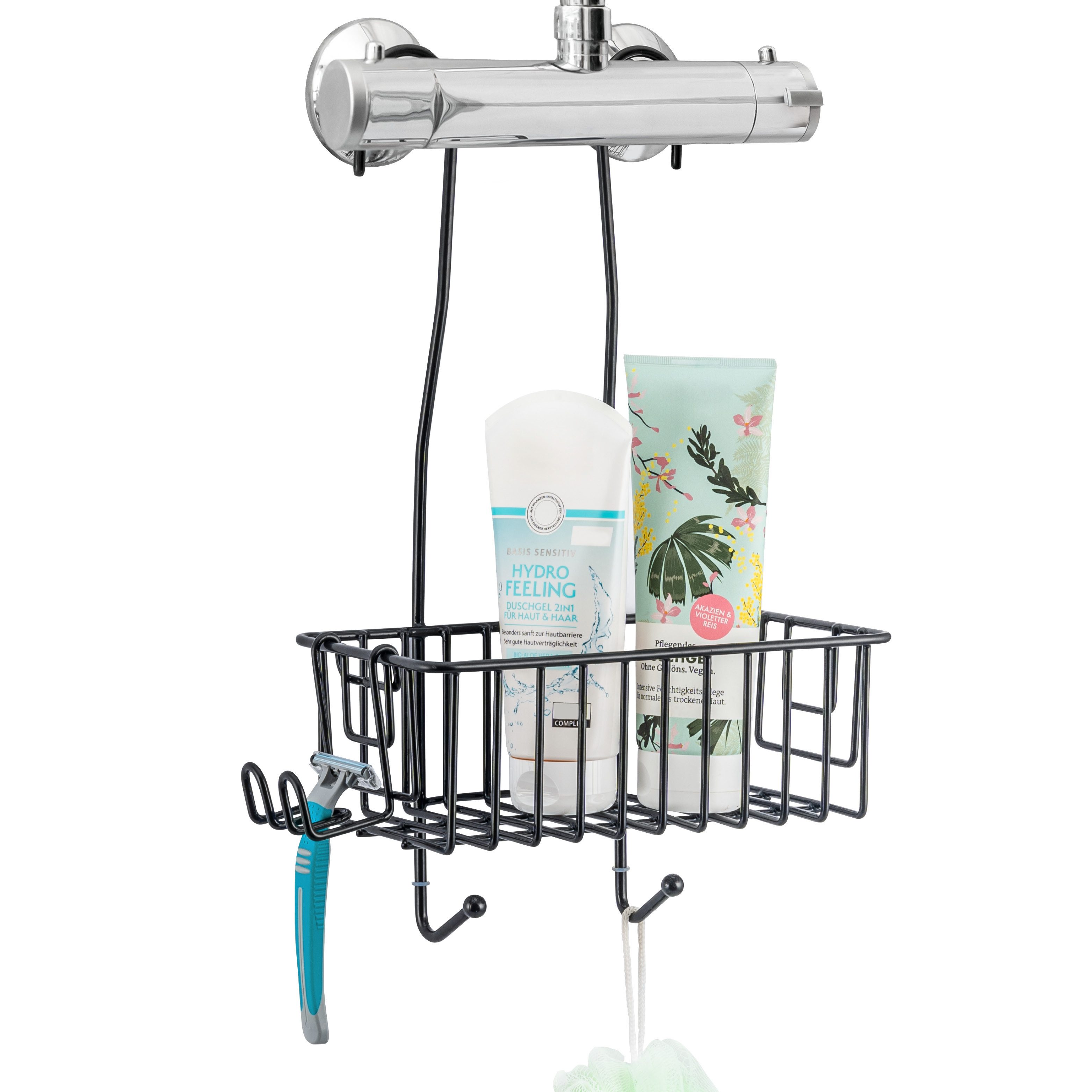bremermann Duschregal zum Einhängen an Armatur mit 1 hoher Korb, Schwarz, z günstig online kaufen