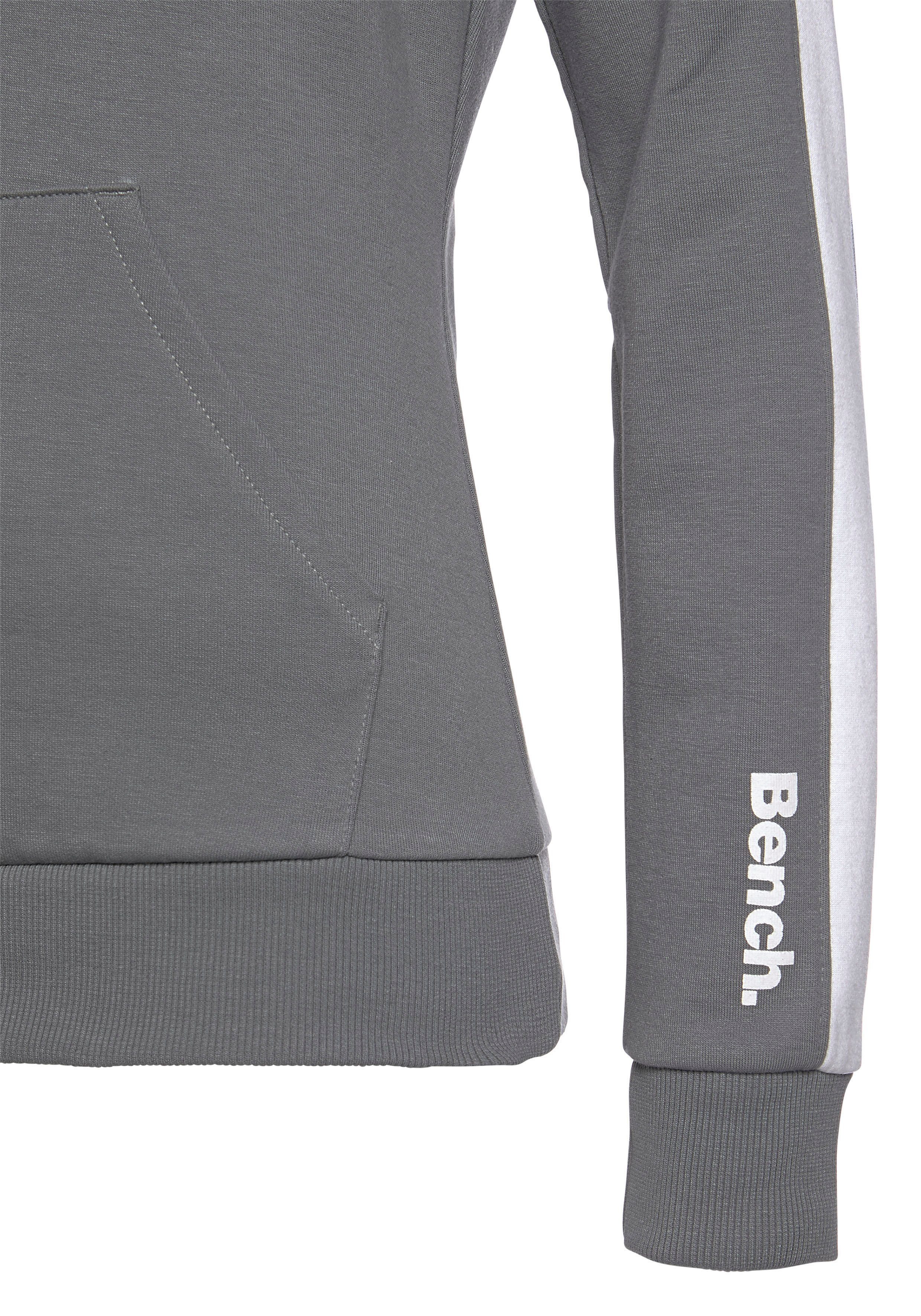Bench. Loungeanzug, Kängurutasche, und Loungewear Seitenstreifen Kapuzensweatshirt stone-weiß Hoodie mit