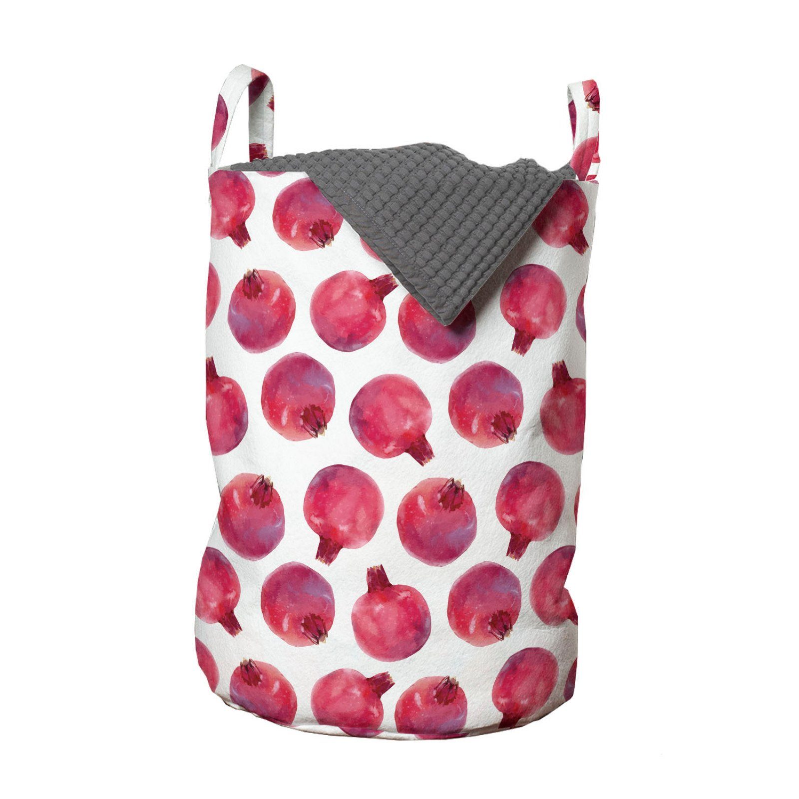 Abakuhaus Wäschesäckchen Wäschekorb mit Griffen Kordelzugverschluss für Waschsalons, Obst Watercolourartentwurf Pomegranates
