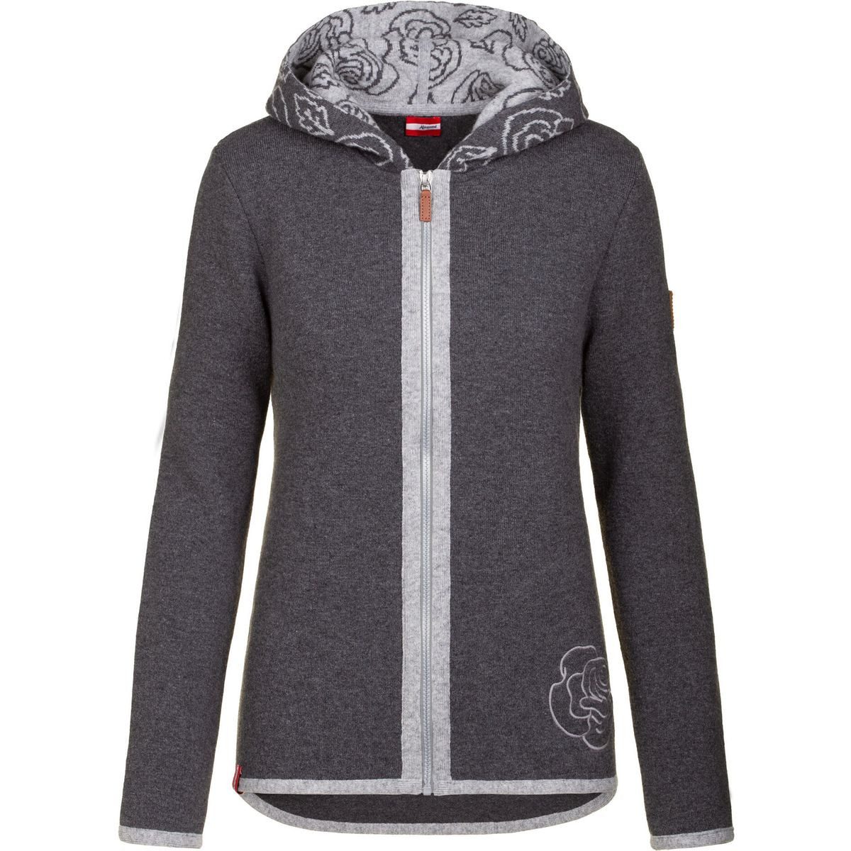 Almgwand Kapuzenstrickjacke Bendelsteinalm Stilvolle Strickjacke mit gemusterter Kapuze und hohem Wollanteil für