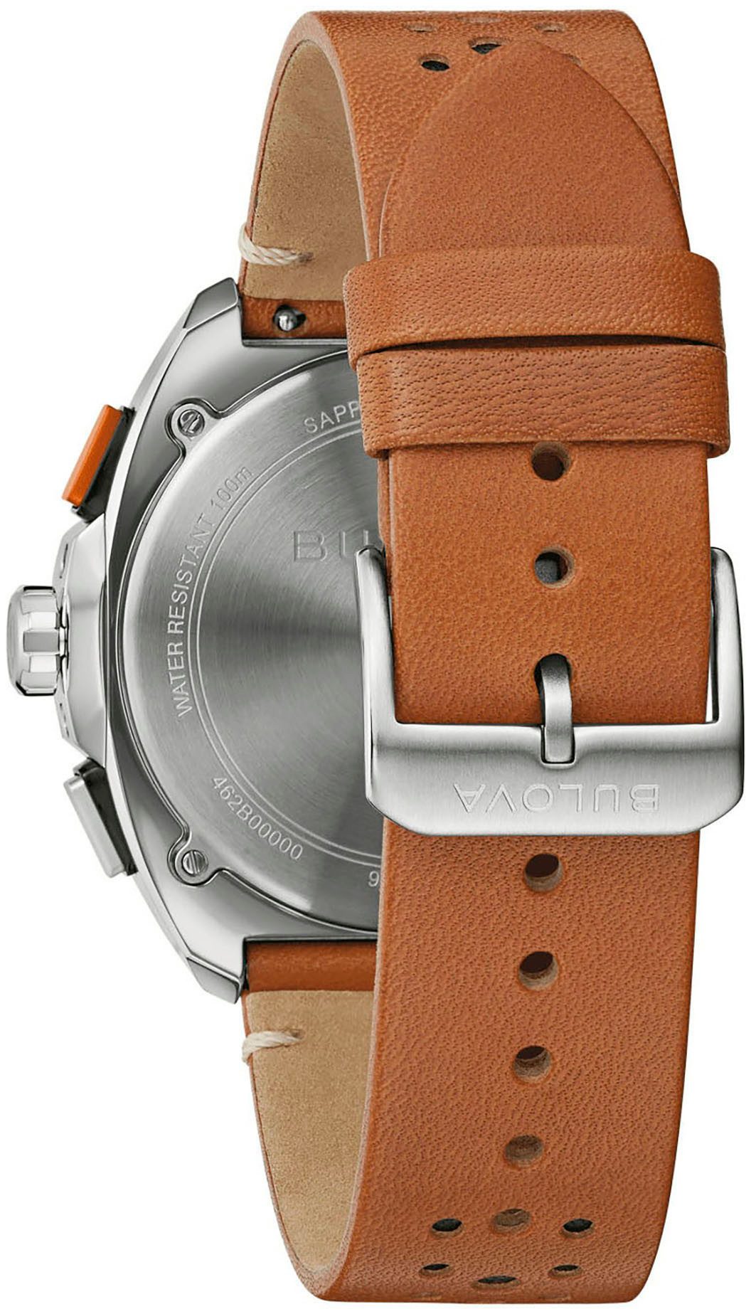 Bulova Chronograph Racer 98B427, Armbanduhr, Quarzuhr, Herrenuhr, Saphirglas, Lederarmband