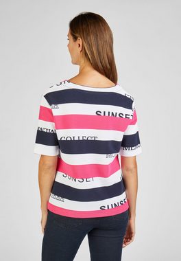 Rabe T-Shirt mit lebhaftem Streifen-Muster
