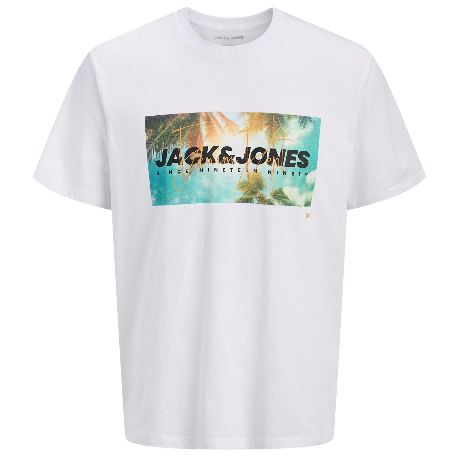 Jack & Jones Rundhalsshirt Jack&Jones Übergrößen T-Shirt weiß JJINDIANA