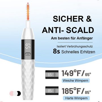 Gontence Wimpernzange Elektrisch beheizter Wimpernzange, Tragbarkeit, einstellbare Temperatur, USB-Aufladung, schnell, natürlich und langlebig, USB-Aufladung, schnell, natürlich und langlebig