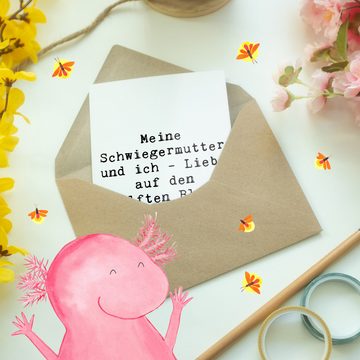 Mr. & Mrs. Panda Grußkarte Liebe Schwiegermutter - Weiß - Geschenk, Papa, Hochzeitskarte, Klappk, Hochwertiger Karton