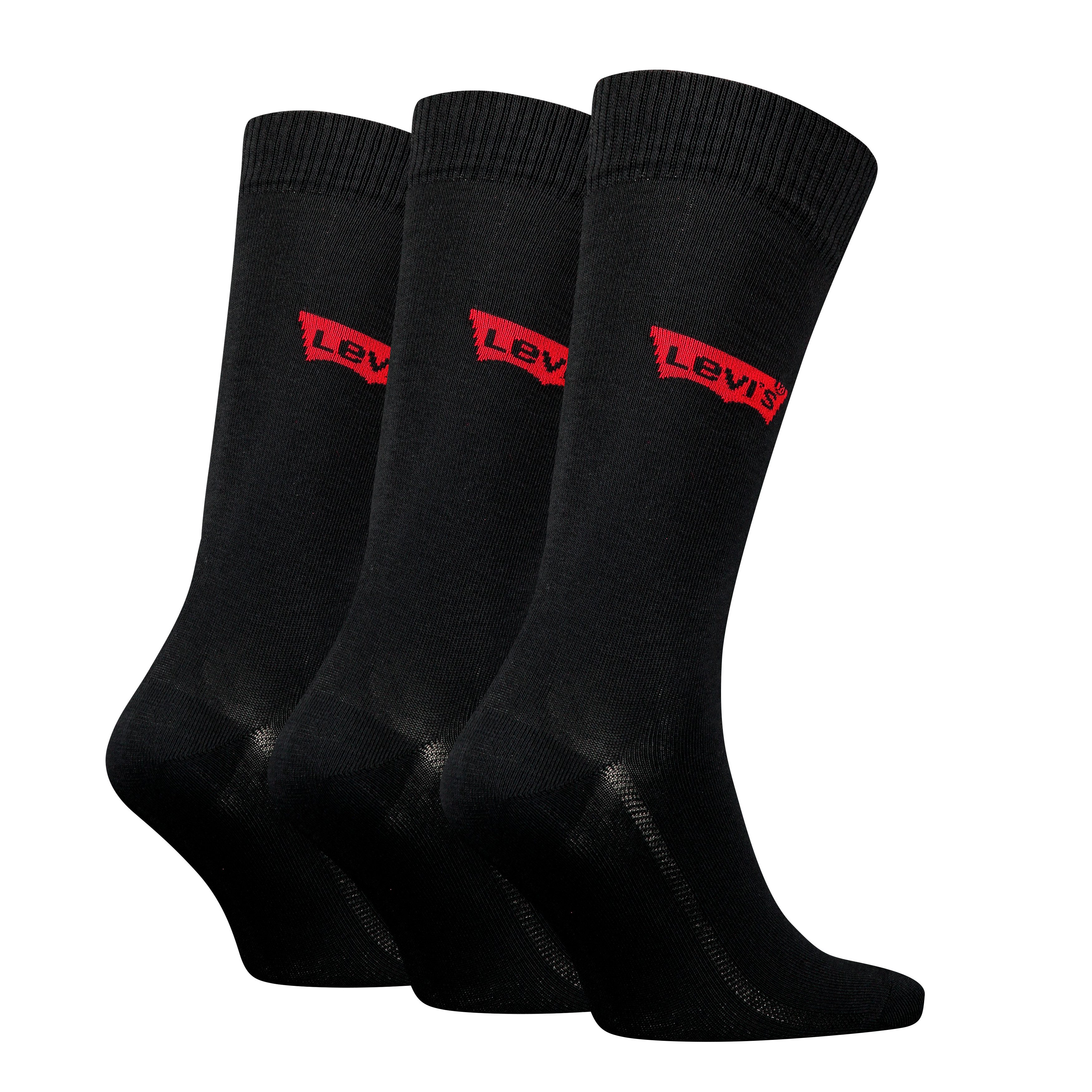 Levi's® Socken LEVIS REGULAR CUT BW LOGO RECYCL CO (Packung, 3-Paar, 2er Pack) mit breitem Logobund
