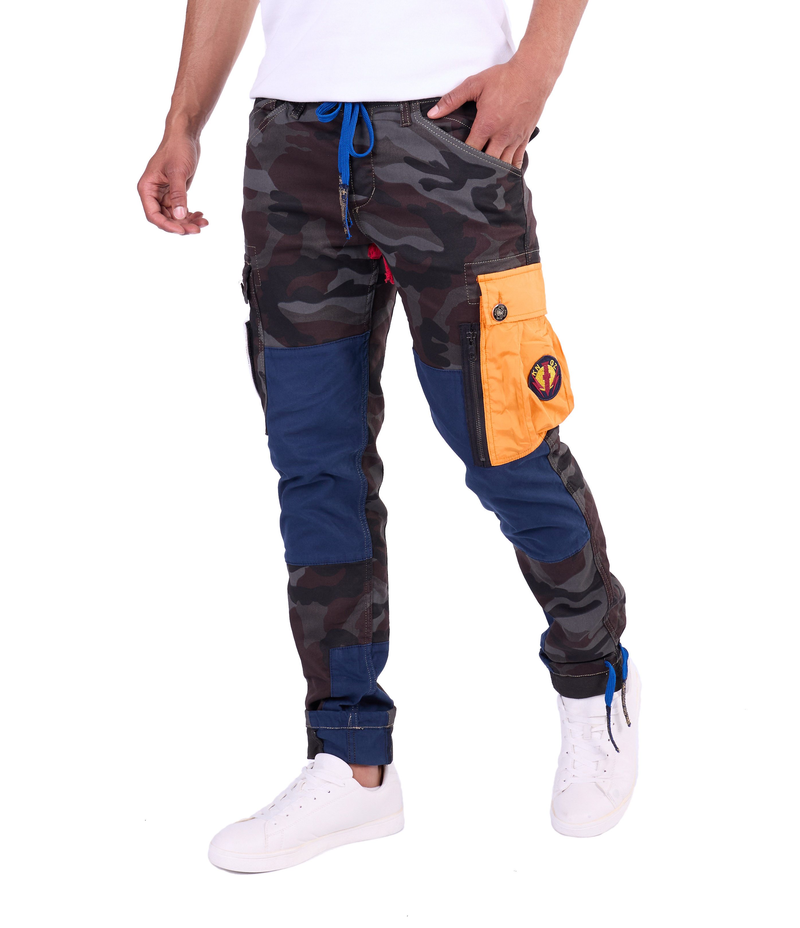 KINGZ Slim-fit-Jeans Herren Designer Camouflage Cargohose günstig online kaufen
