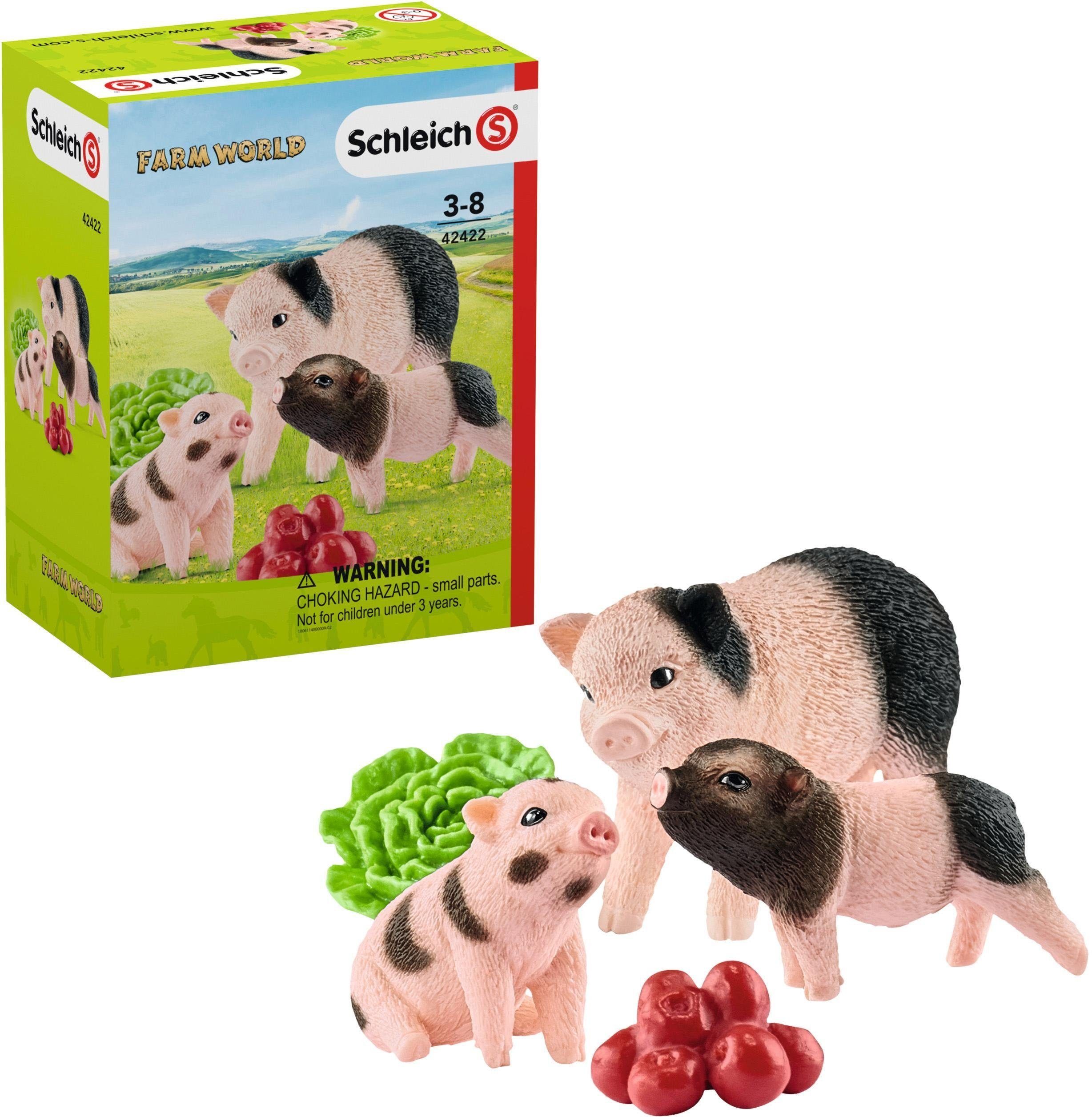 Schleich® Spielfigur »FARM WORLD, Mini-Schwein Mutter und Ferkel (42422)«,  (Set)