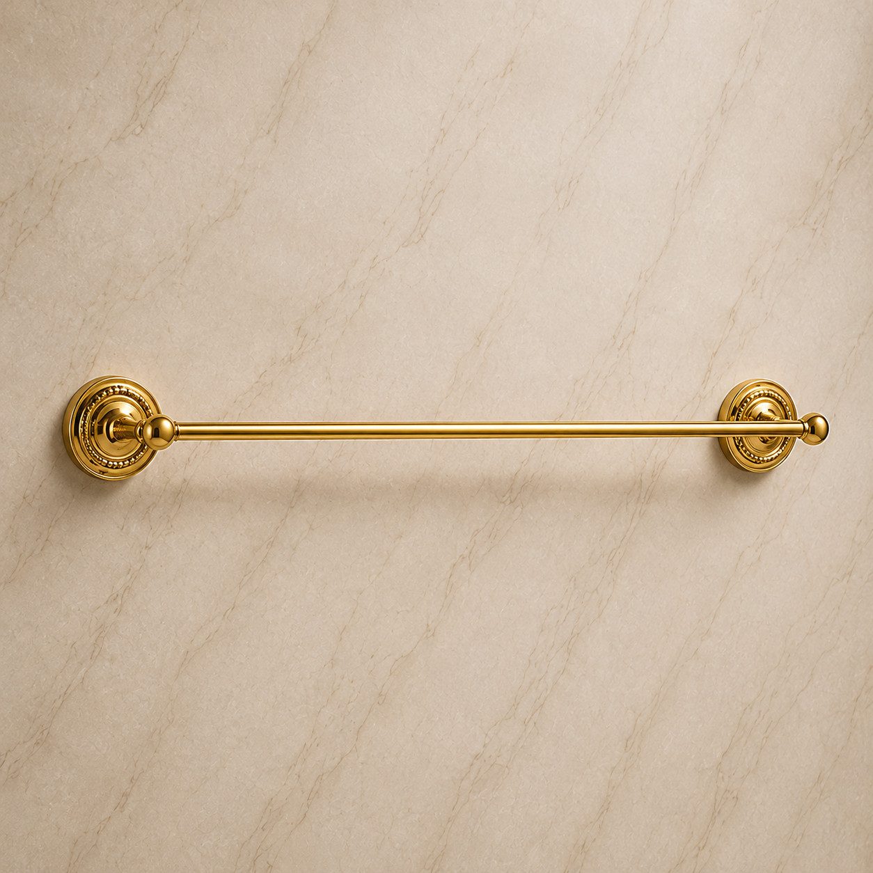 Belle Arti Handtuchhalter Handtuchstange Messing Verona, Badetuchstange Handtuchaufhänger Bad Gäste WC gold poliert