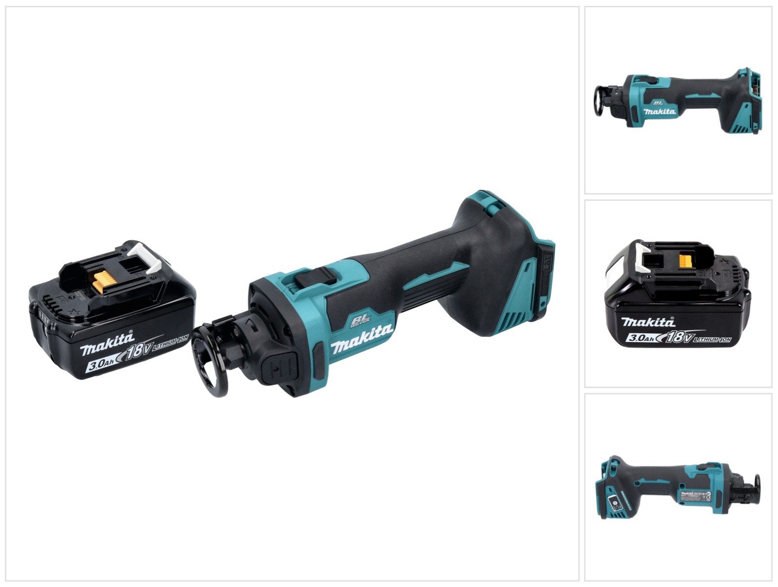 Makita Akku-Universalschere DCO 181 F1 Akku Rotationsschneider 18 V 32000 U/min Brushless + 1x