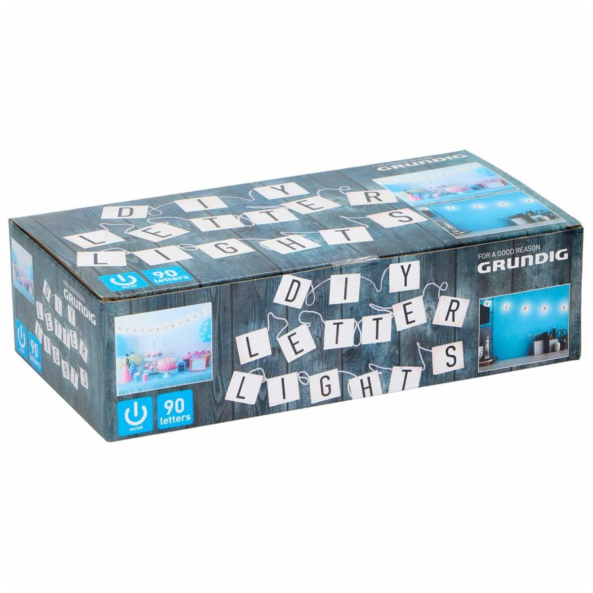 Grundig Lichterkette Letter Lichterkette LightBox 90 Symbole & Buchstaben Batteriebetrieben, inkl. Symbole und Buchstaben