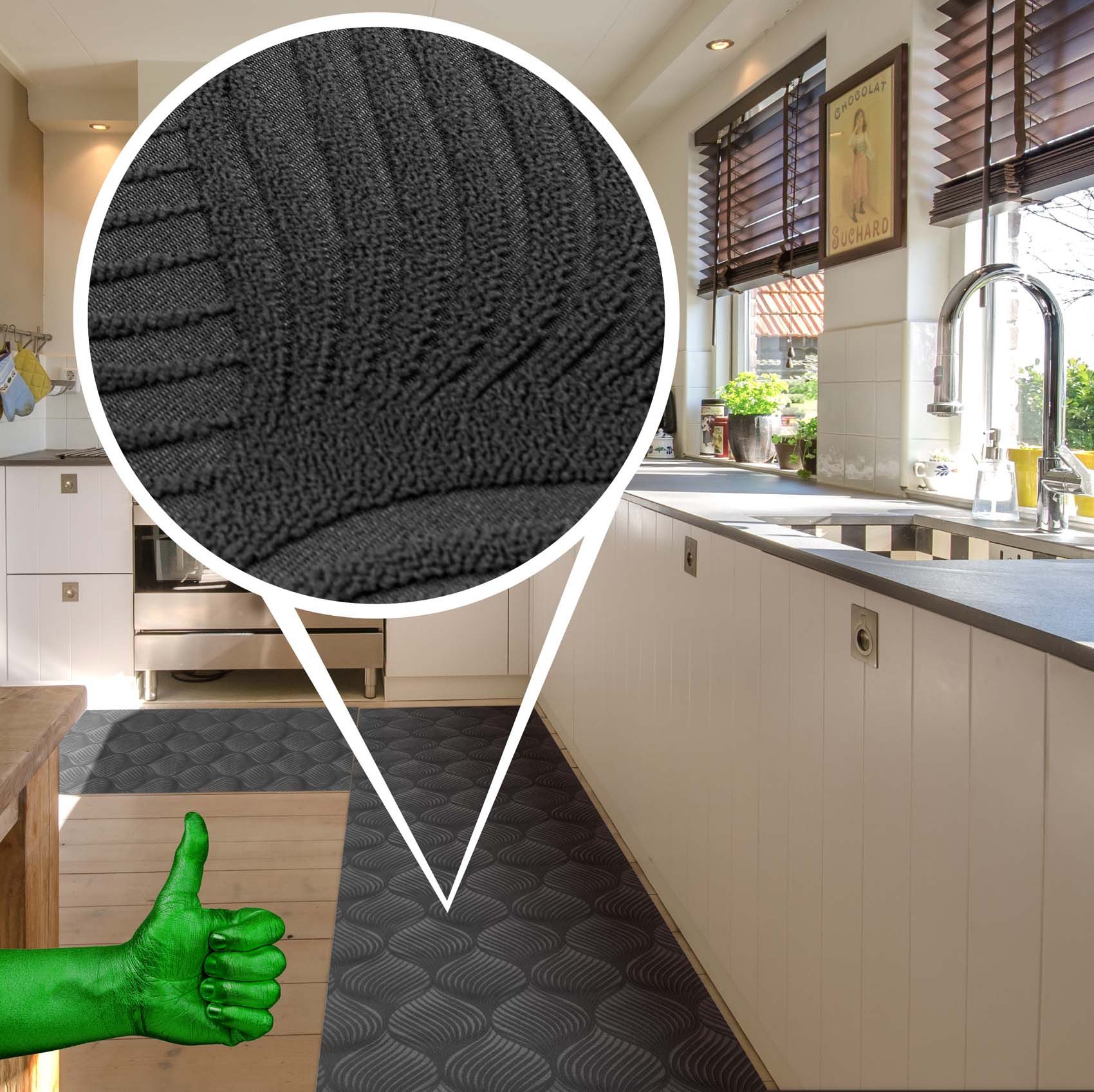 ANRO Küchenläufer BAKER Hochwertig Läufer Küchenteppich Teppich Textil, Eckig, Höhe: 3 mm, Velour – Bild 4 von 5