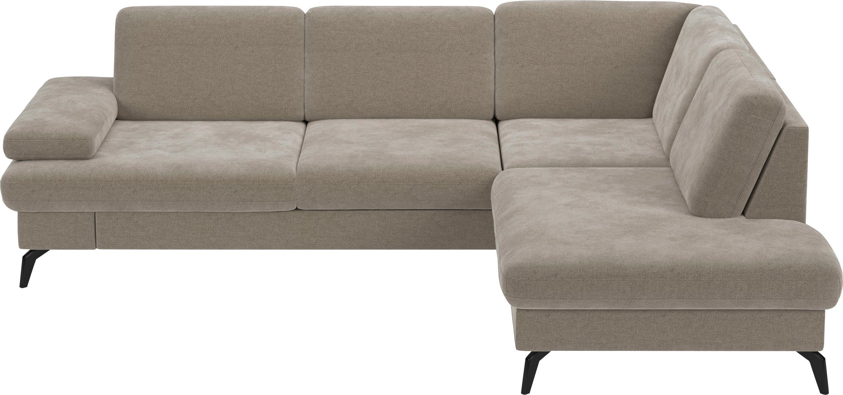sit&more Ecksofa Morris L-Form, inkl. Sitztiefenverstellung, wahlweise mit Armteilverstellung, Bettfunktion & Bettkasten