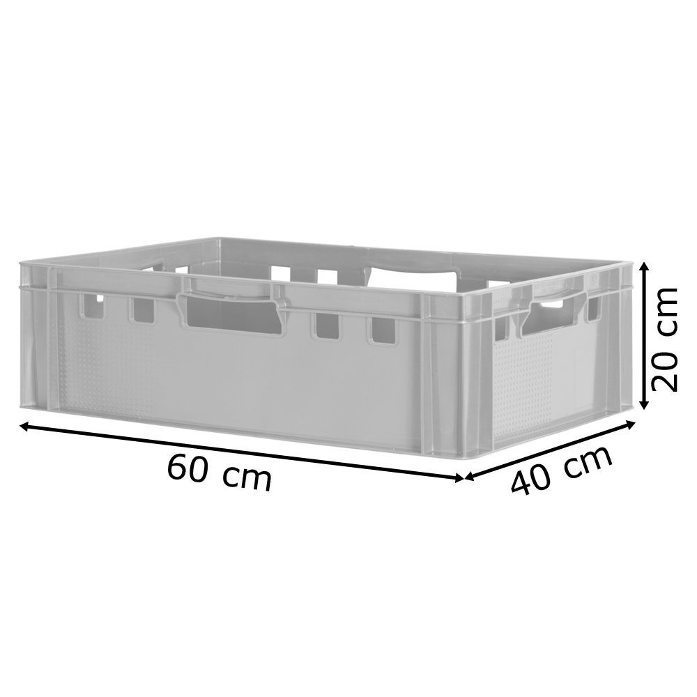 Kingpower Allzweckkiste 5x Fleischkiste Stapelkiste E2 Fleischerkiste Eurobox Metzgerkiste Rot – Bild 3 von 5