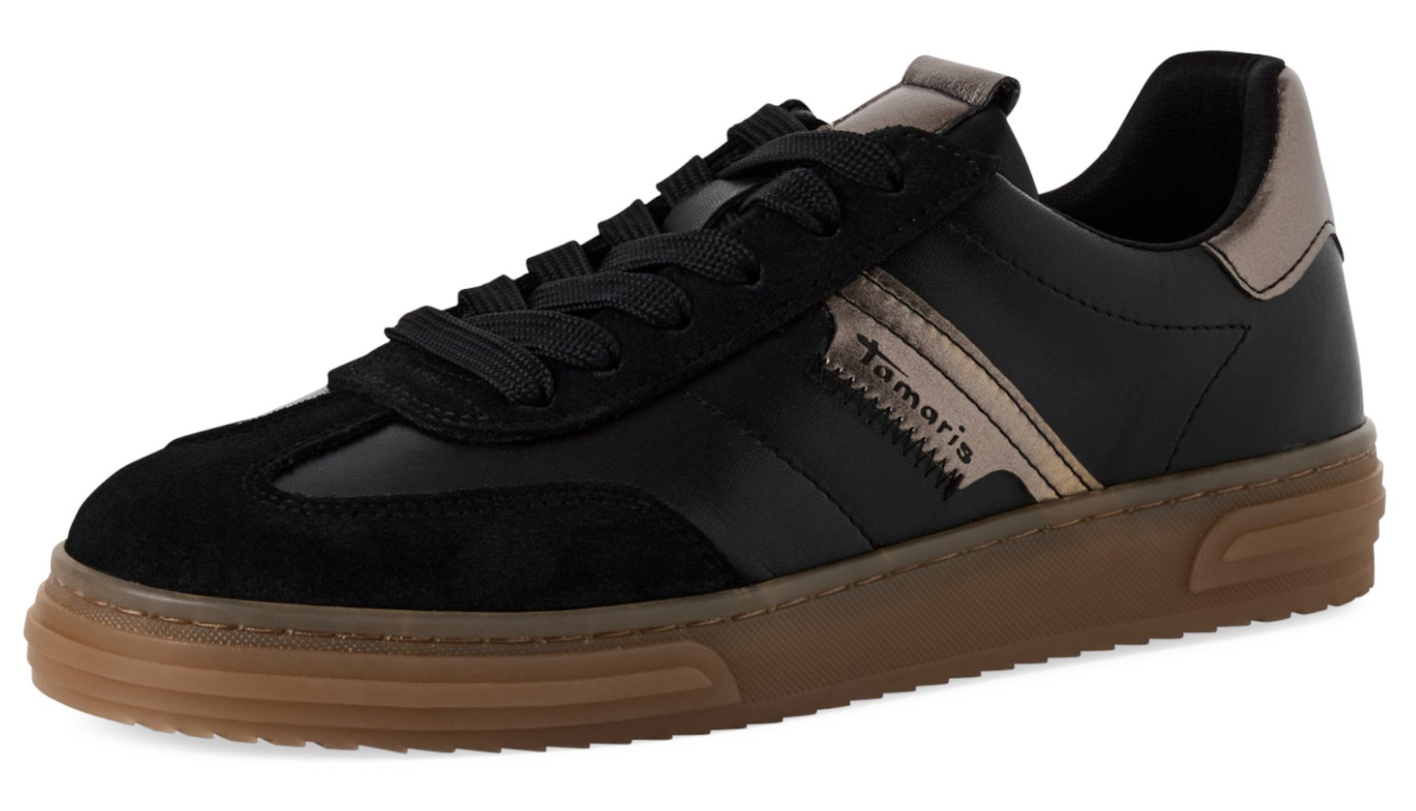 1-23788-42 003 Black Leather Sneaker