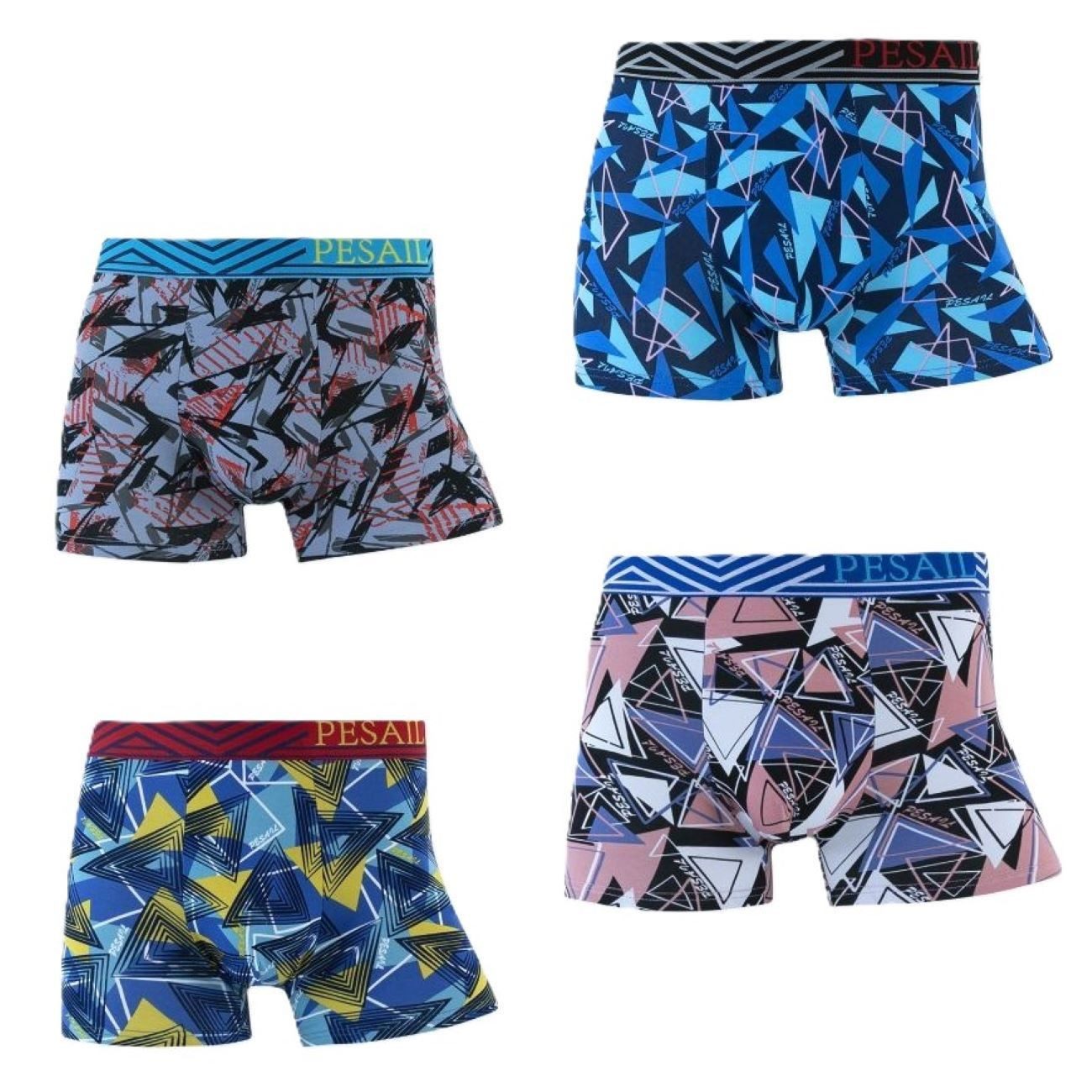 Pesail Boxershorts Kinder Boxershort Jungen bunte UnterhoseN (Packung, 4er Pack) Logoschriftzug