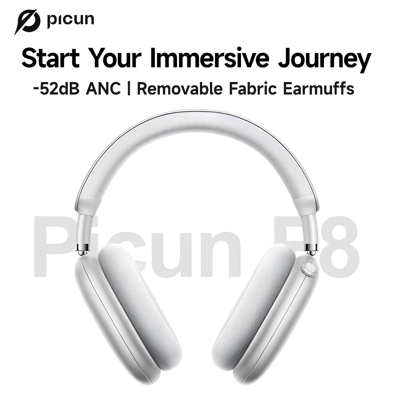 Athlix Picun F8 Pro ANC Drahtlose Kopfhörer 3D Spatial Audio Head Tracking Bluetooth-Kopfhörer (140 Std. Akkulaufzeit, 5 Mikrofone mit ENC, Head-Tracking) – Bild 3 von 5