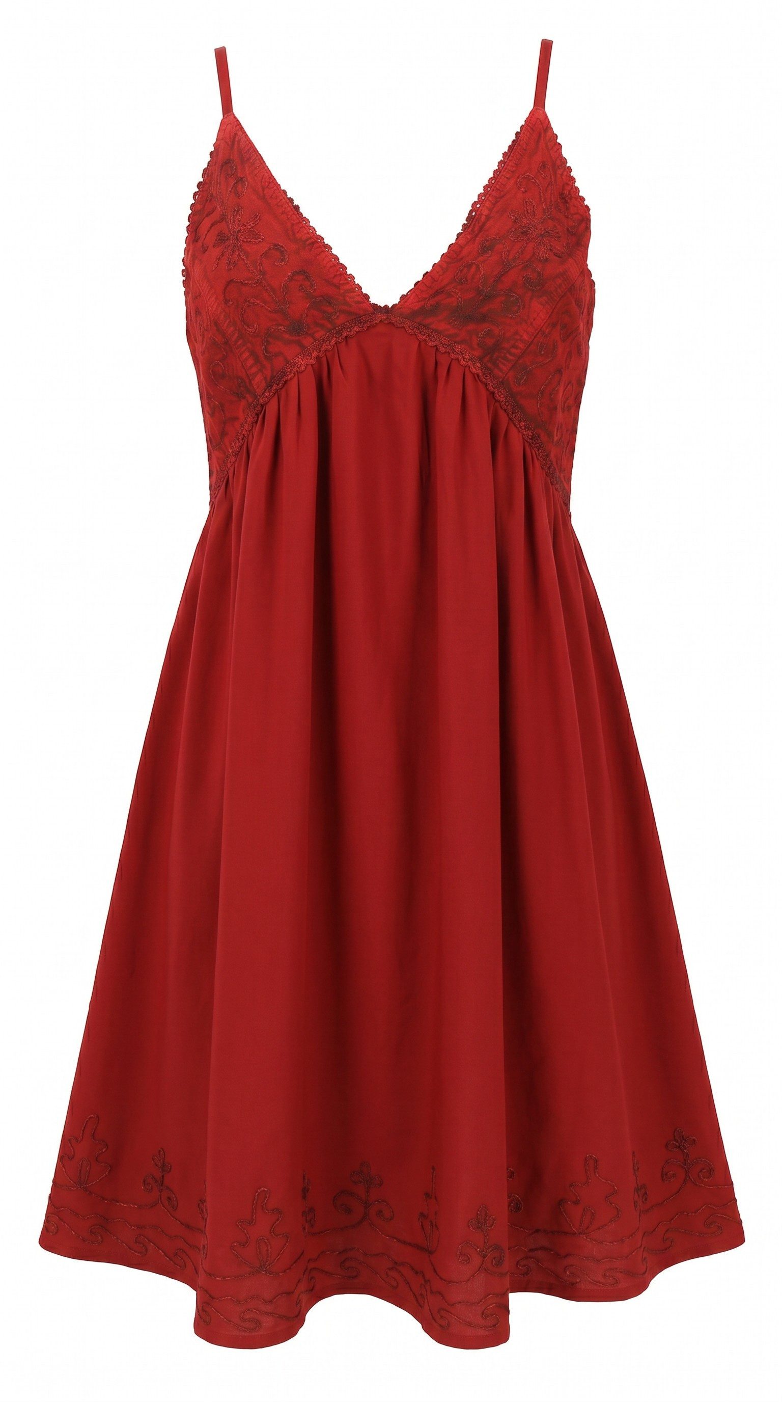 Guru-Shop Midikleid Besticktes Boho Sommerkleid, Midikleid,.. alternative Bekleidung