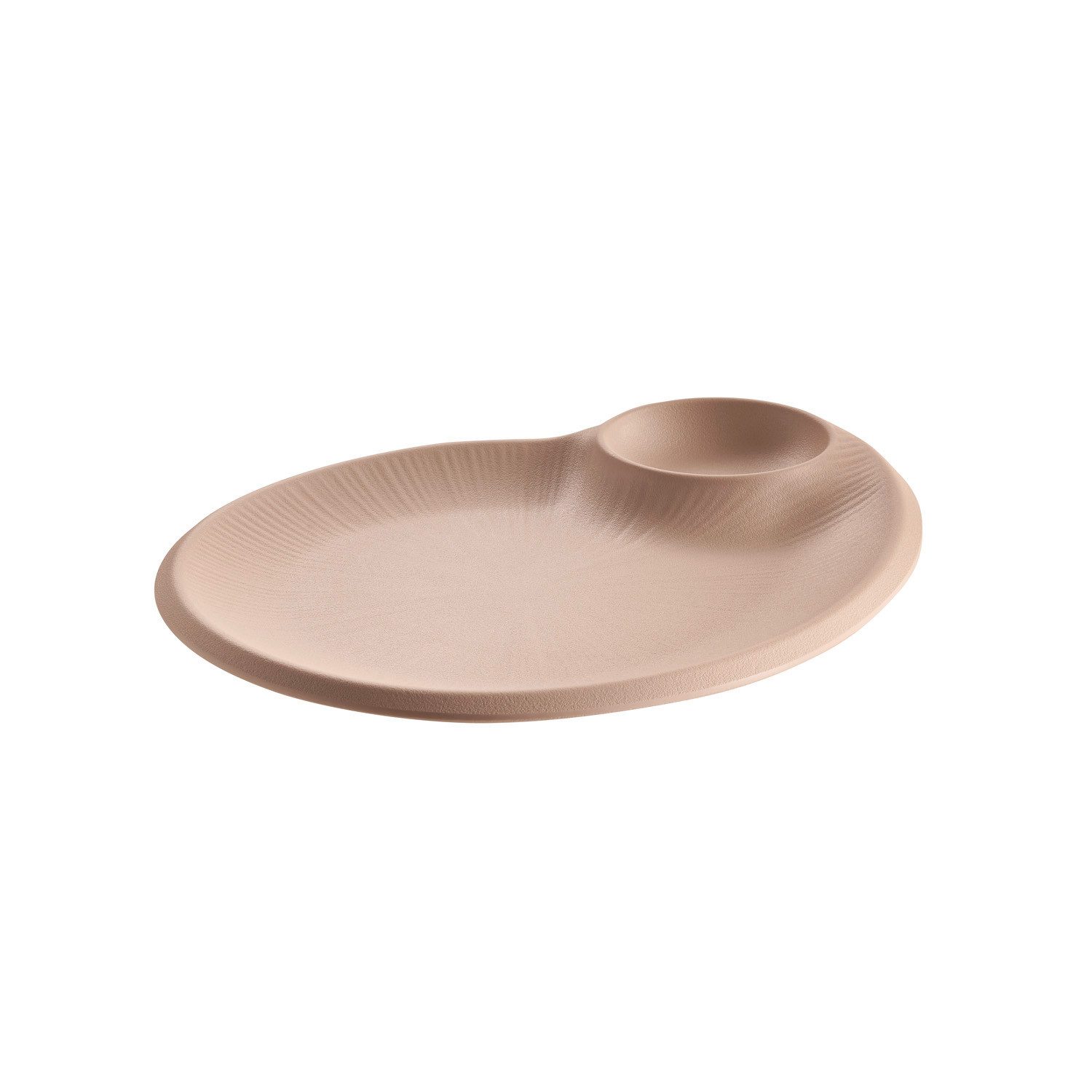 APS Teller NERO, Melamin, (1 St), Melamin-Teller integriertes Dipschälchenstapelbar