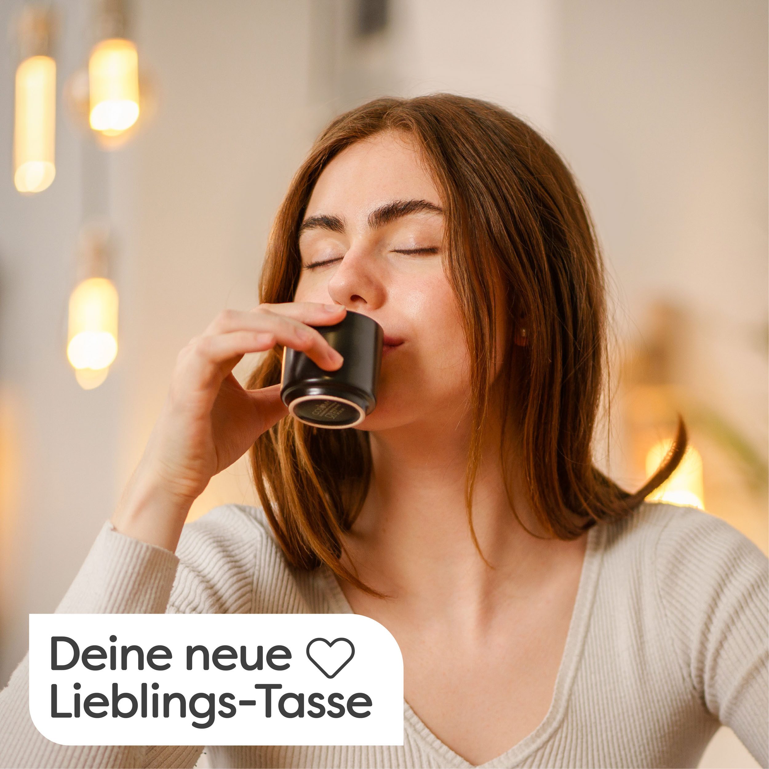 Cosumy Espressotasse Espressotassen Schwarz 4er Set aus Keramik - Stapelbares Design, 4-tlg., Keramik, 70ml – Bild 3 von 5