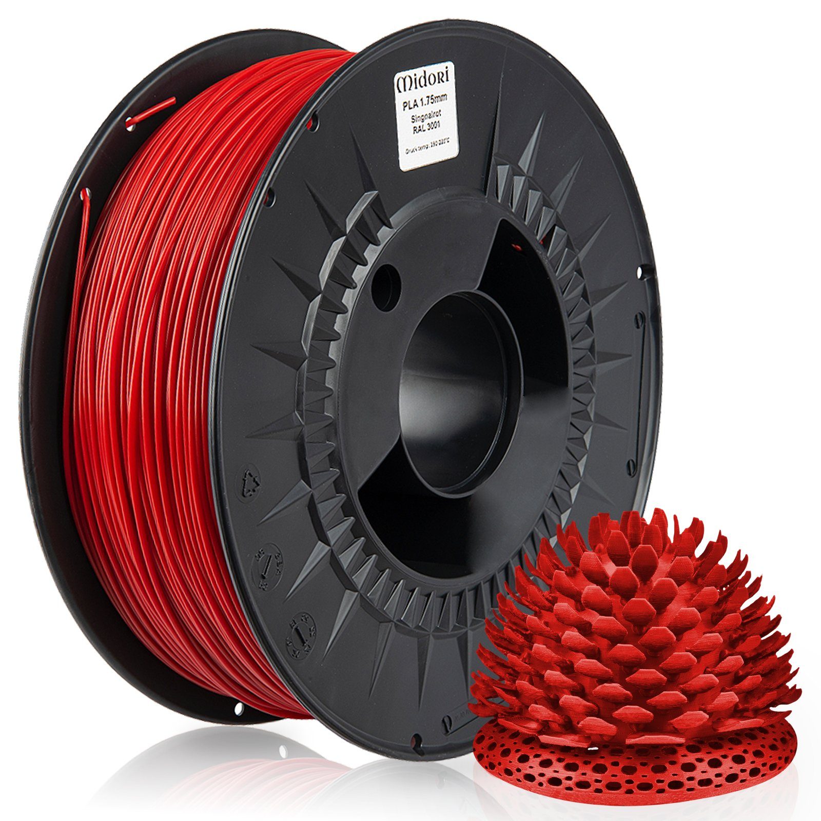 Midori 3D-Drucker-Stift, 3D PLA 1,75mm 1kg Signalrot PETG Drucker Filament