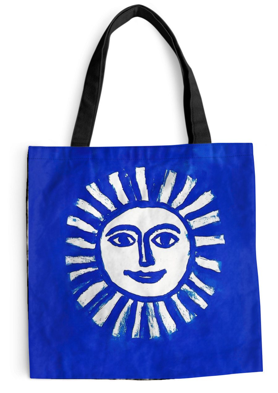 Shopper Sonne - Gesicht - Bürstentextur - Blau
