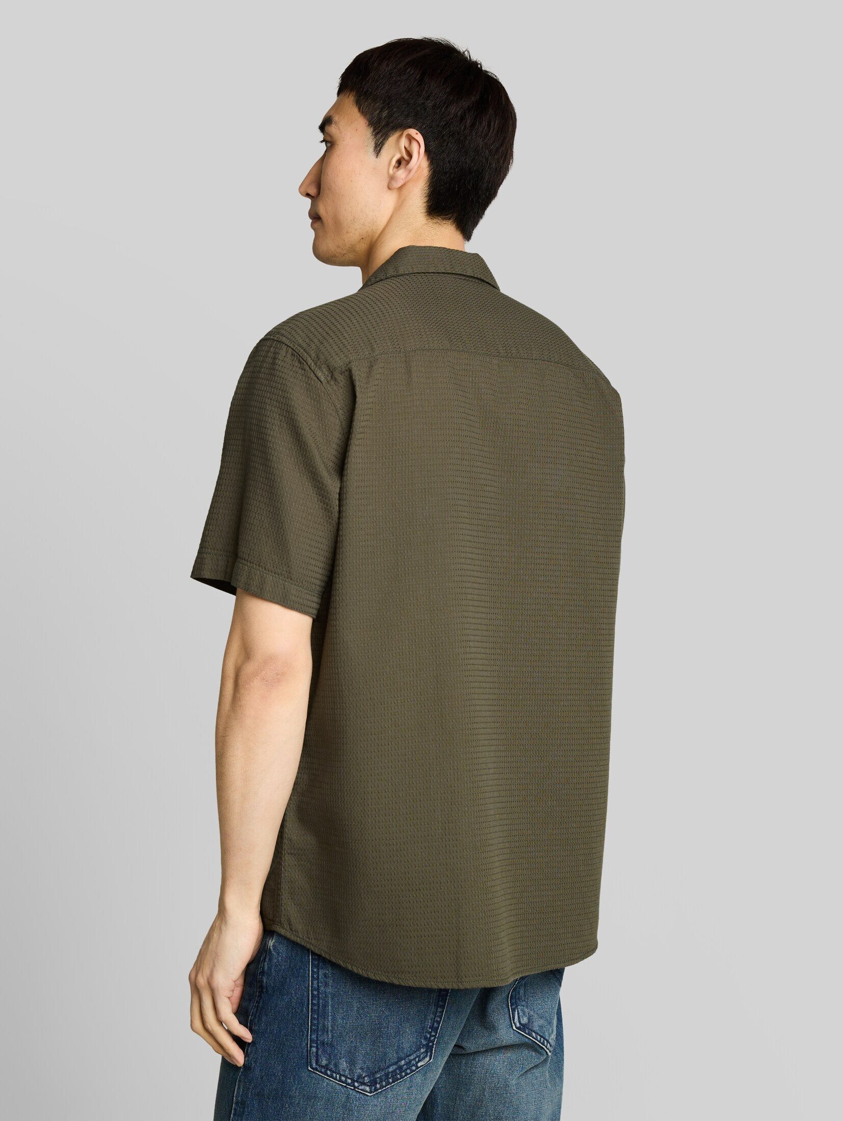 TOM TAILOR Kurzarmhemd Blusen & Shirts Regular Fit Resort Hemd mit Waffelstruktur