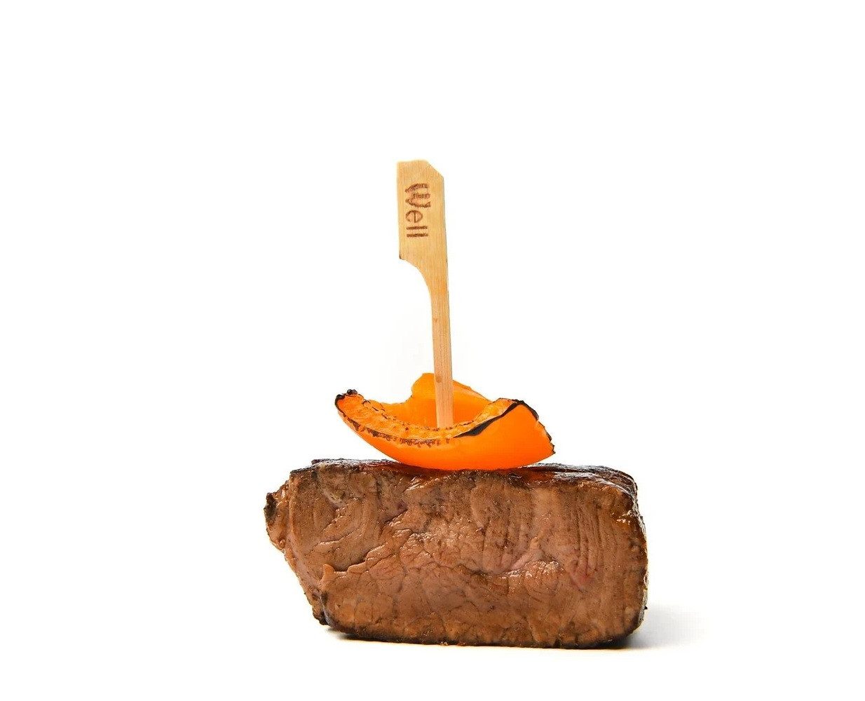 FEPA GmbH Fingerfood-Löffel Steak Marker 9cm Flag Picker Bambus Fingerfood-Spieße Nachhaltig (100 Stück)