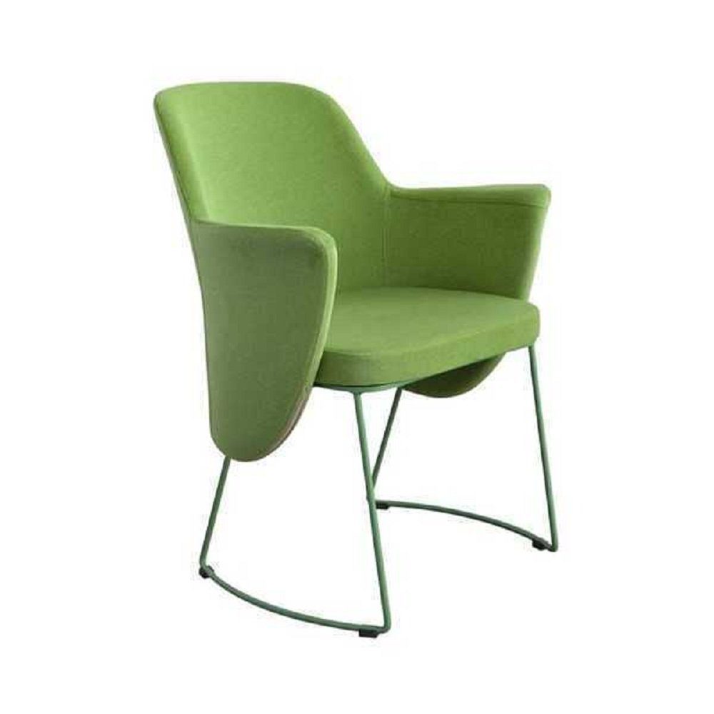 JVmoebel Esszimmerstuhl Esszimmerstuhl Stuhl Küchenstuhl Sessel Sitzer Stoff Modern Holz Grün (1 St), Made in Europa