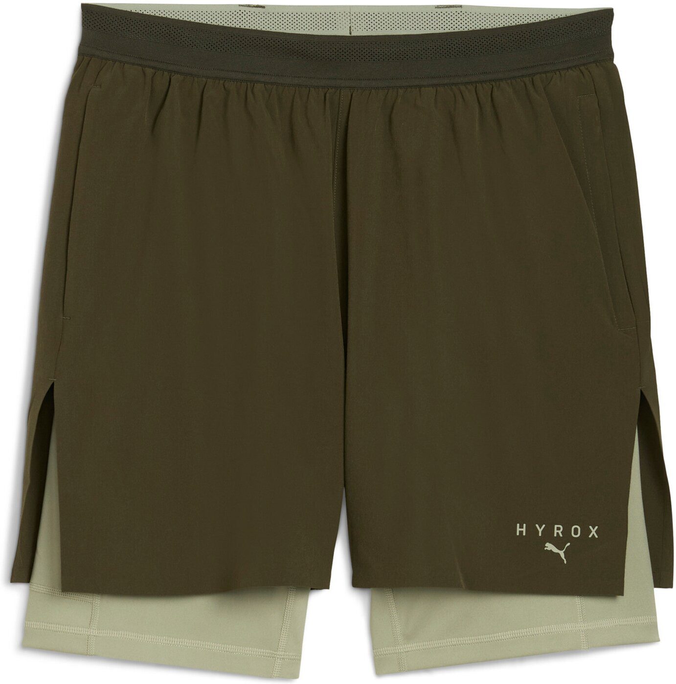 Trainingsshorts M PUMA x HYROX 2in1 TRAIN SHORT DARK OLIVE