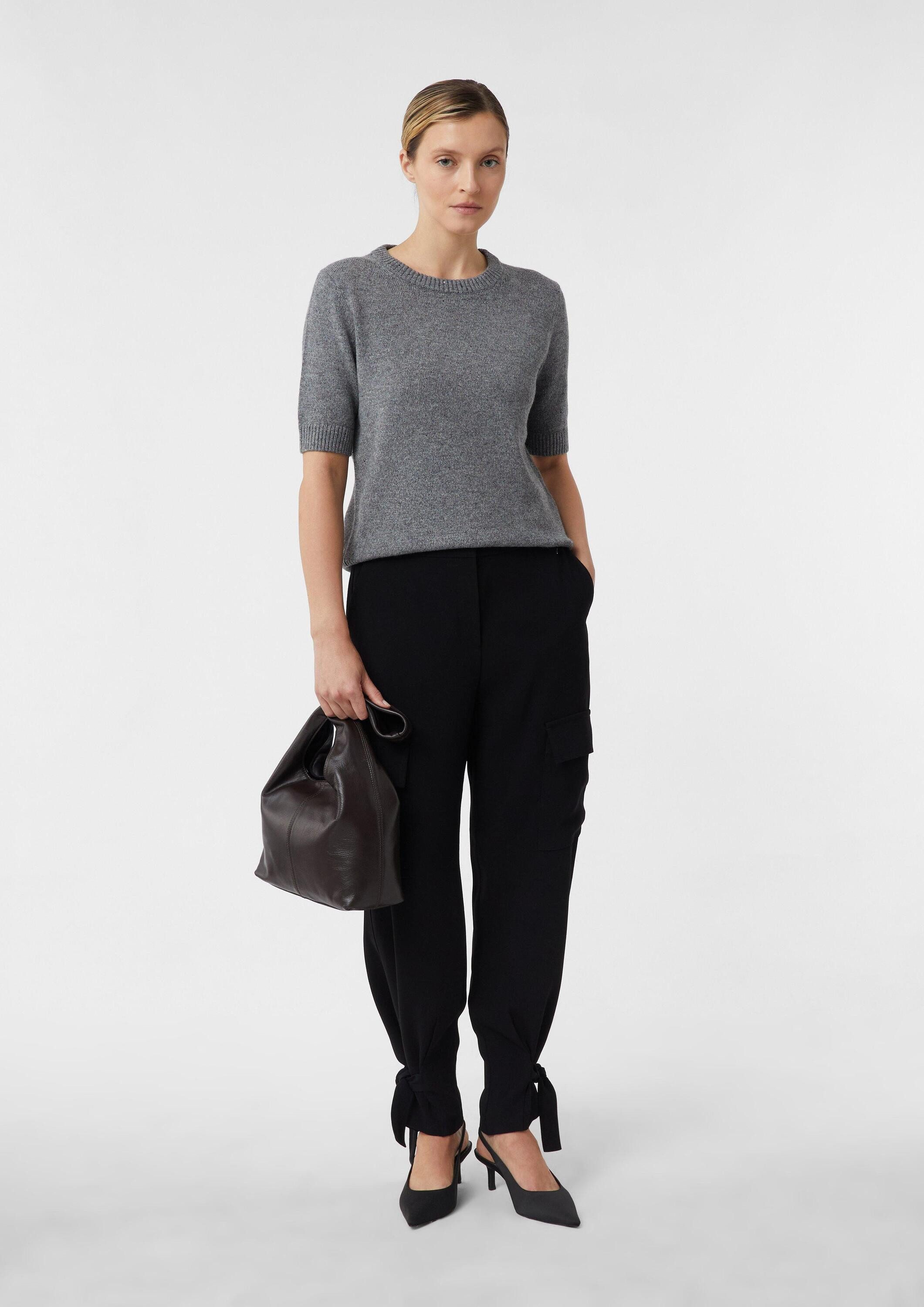 comma 7/8-Hose Hose Cargohose mit Bindedetail am Saum