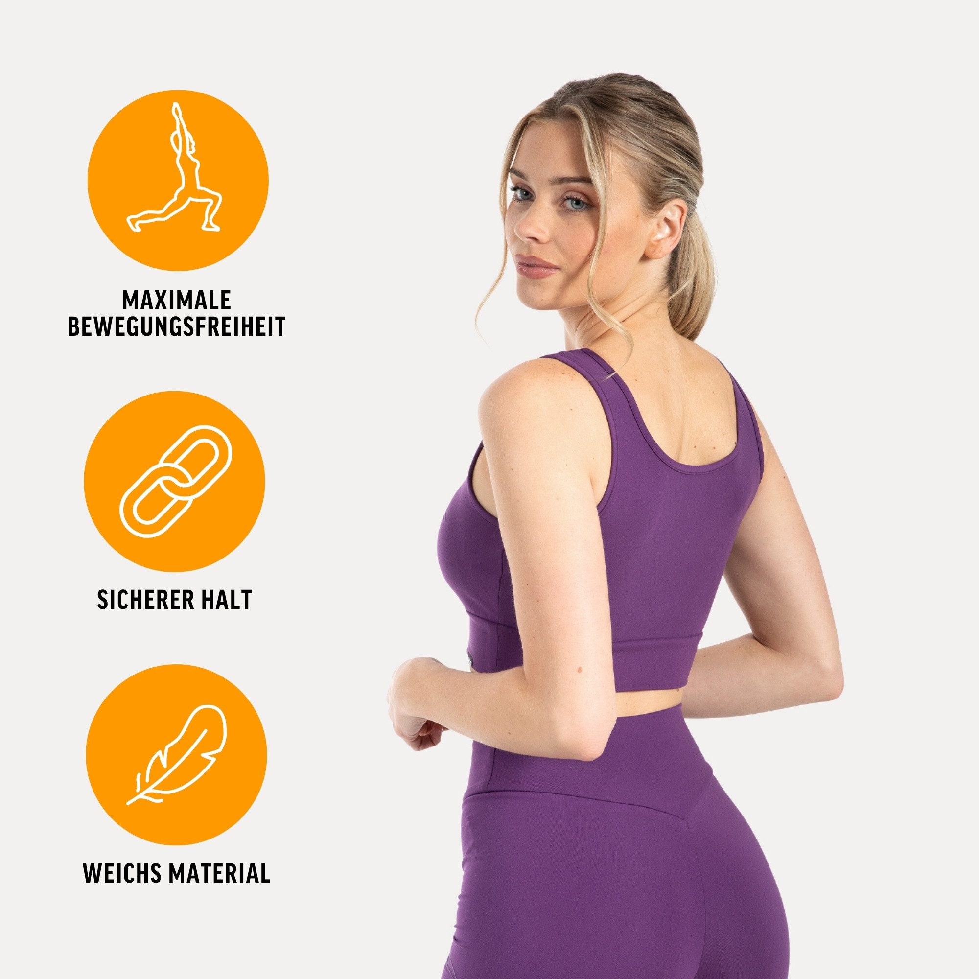 Smilodox Sport-BH Adelynn, Funktionaler Bra mit Breitem Unterbrustband, 3D Rubber Print Schmeichelhafter Passform und Hohem Komfort Sport Top Yoga Training